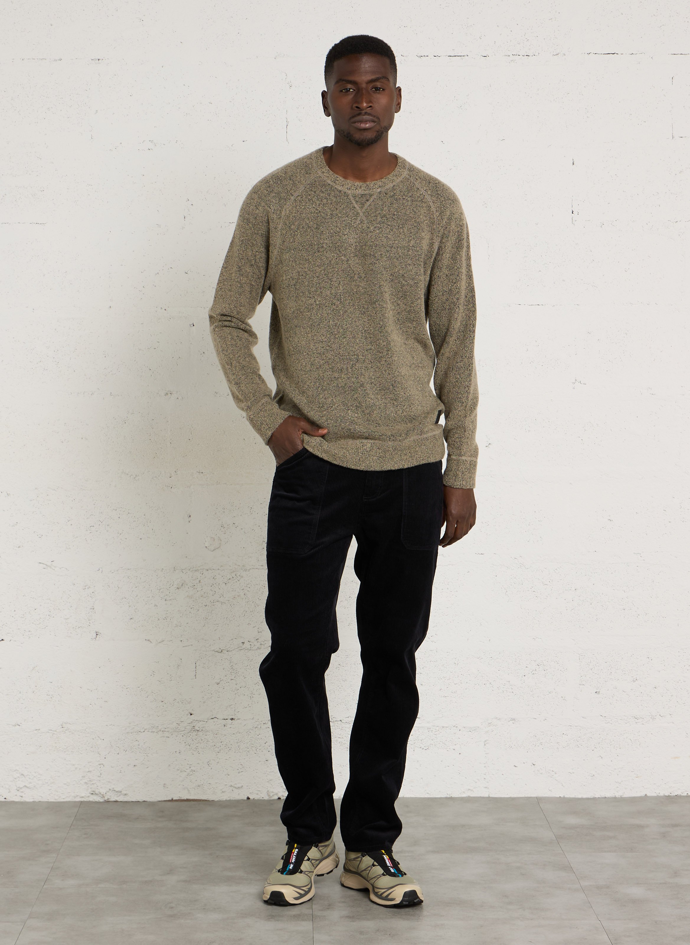 Crew-neck knit sweater LE TEMPS DES CERISES Green