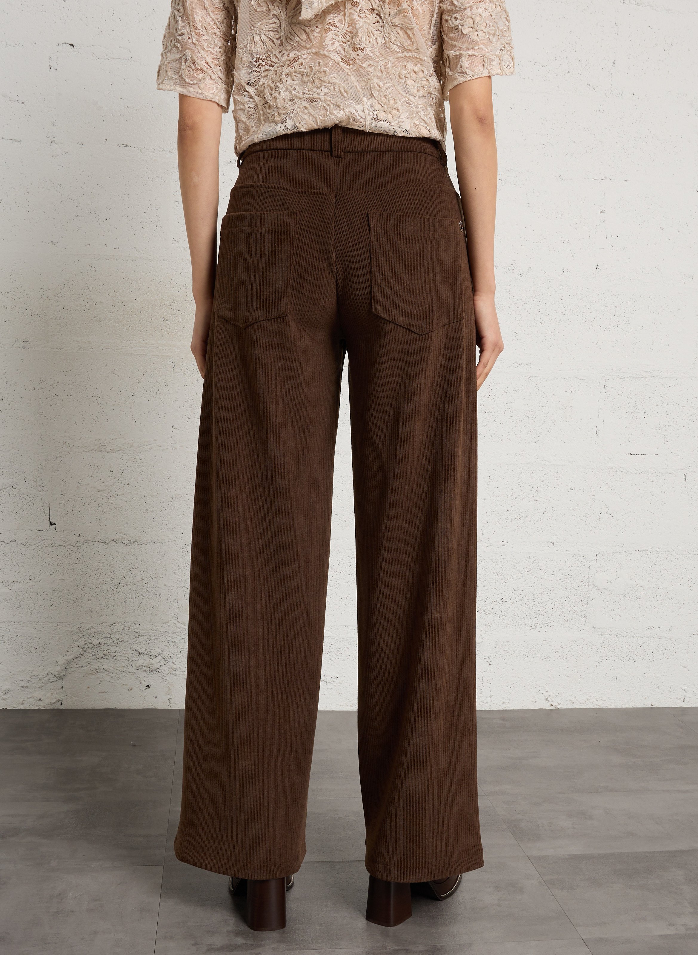 Straight corduroy pants PLEASE Brown