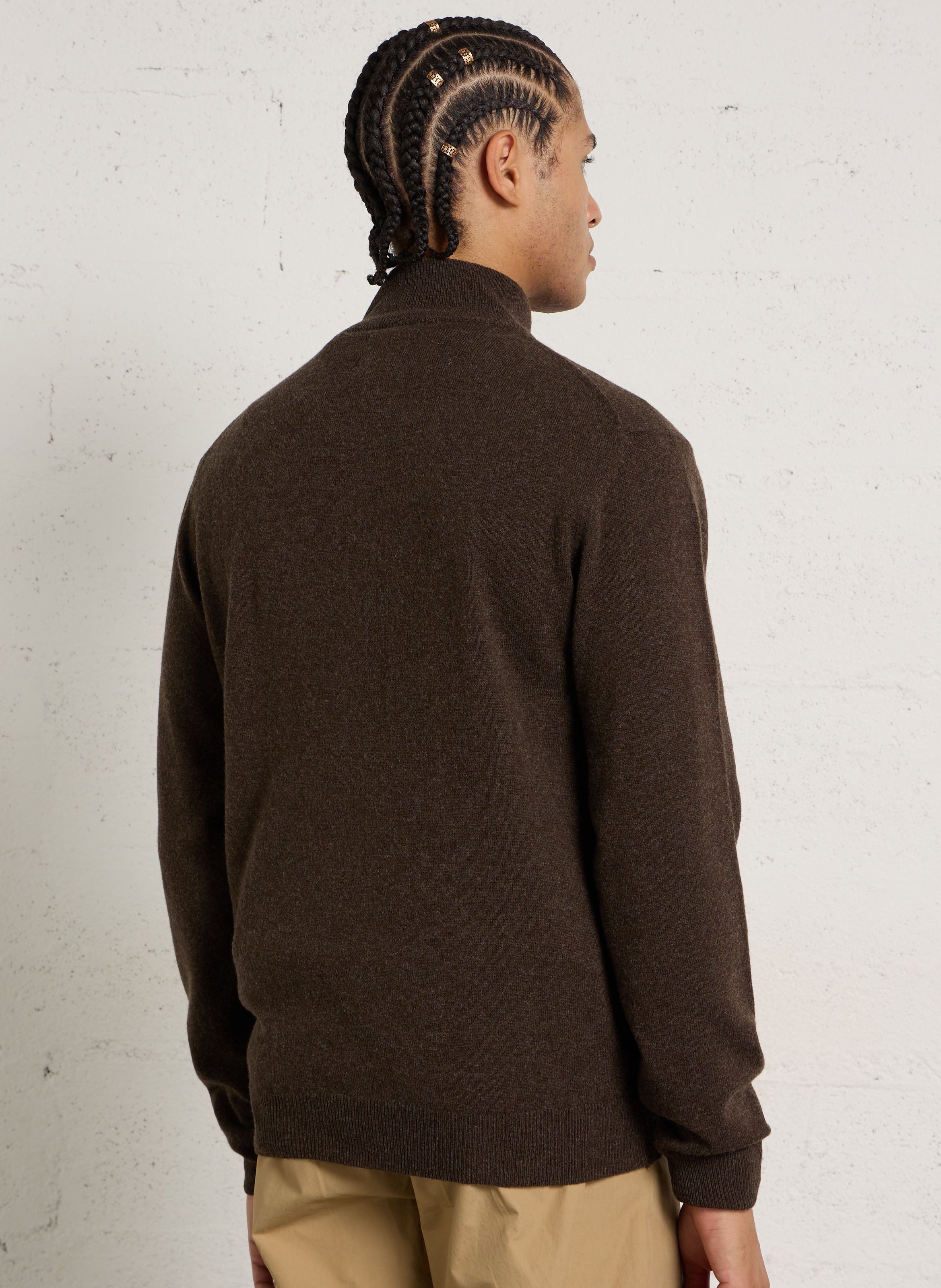 Strickjacke aus Wolle mit Stehkragen GANT Braun