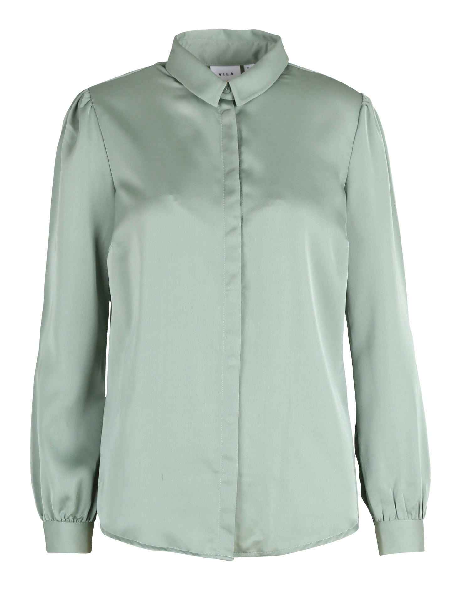 Chemise droite unie satinée VILA Vert