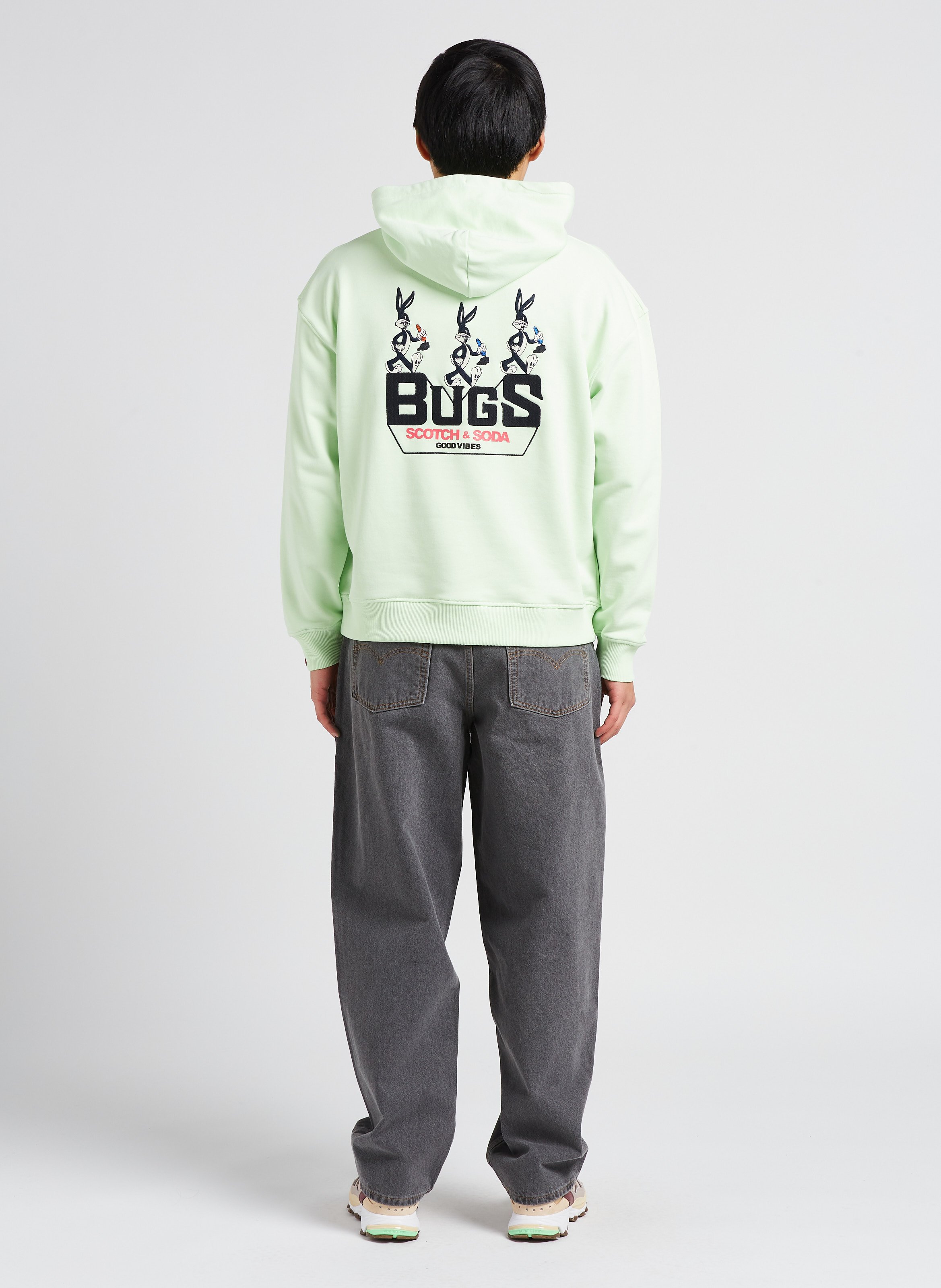 Sweater van biokatoen met capuchon SCOTCH AND SODA Groen