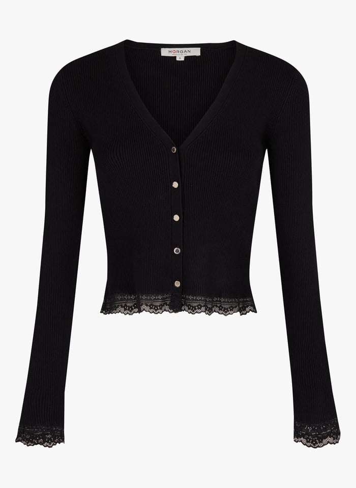 Gilet 2024 noir dentelle