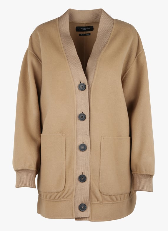 Manteau col châle en laine Zelma Chameau Max mara week end Femme