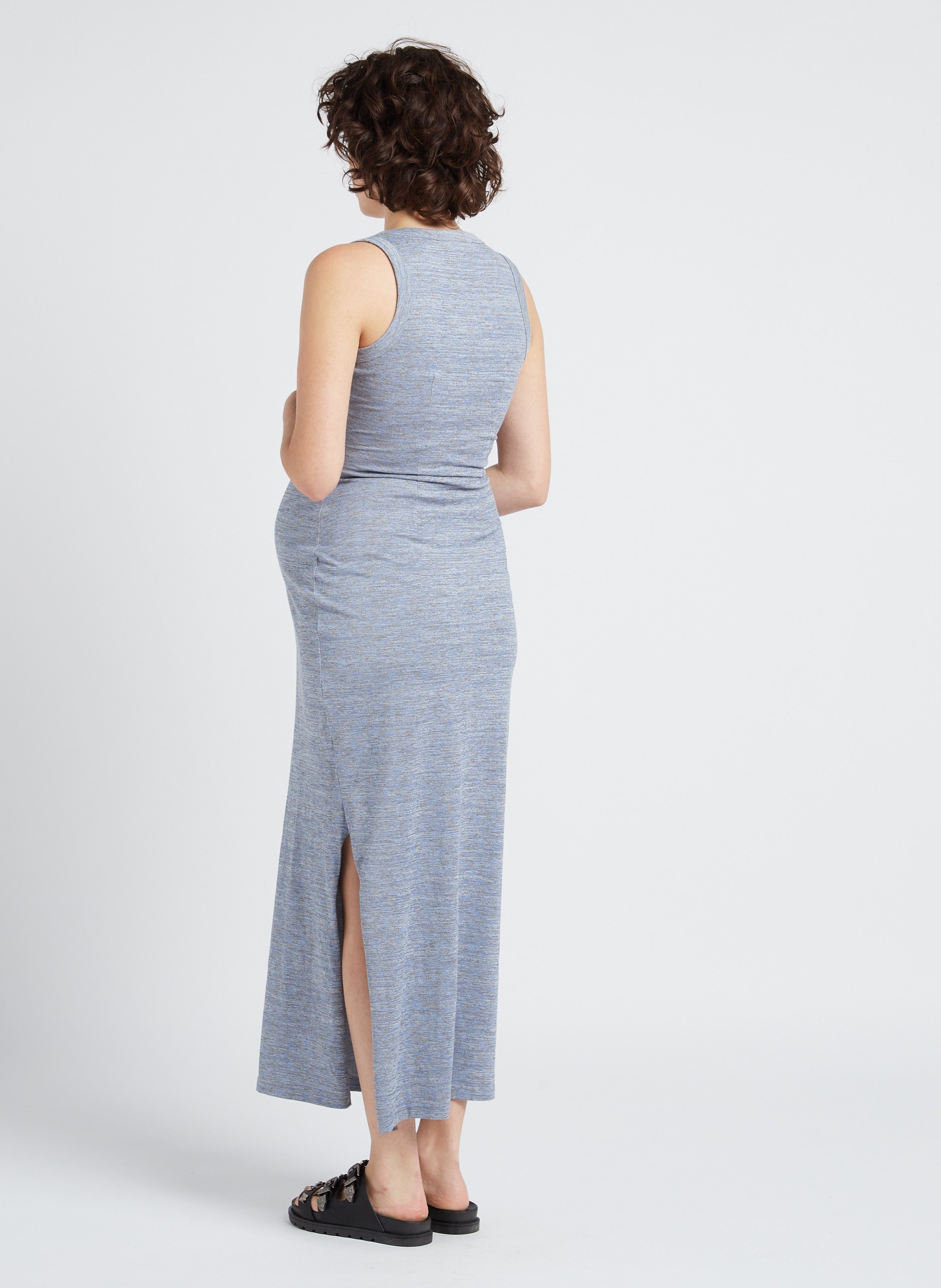 Stretch cotton maternity dress SERAPHINE Grey
