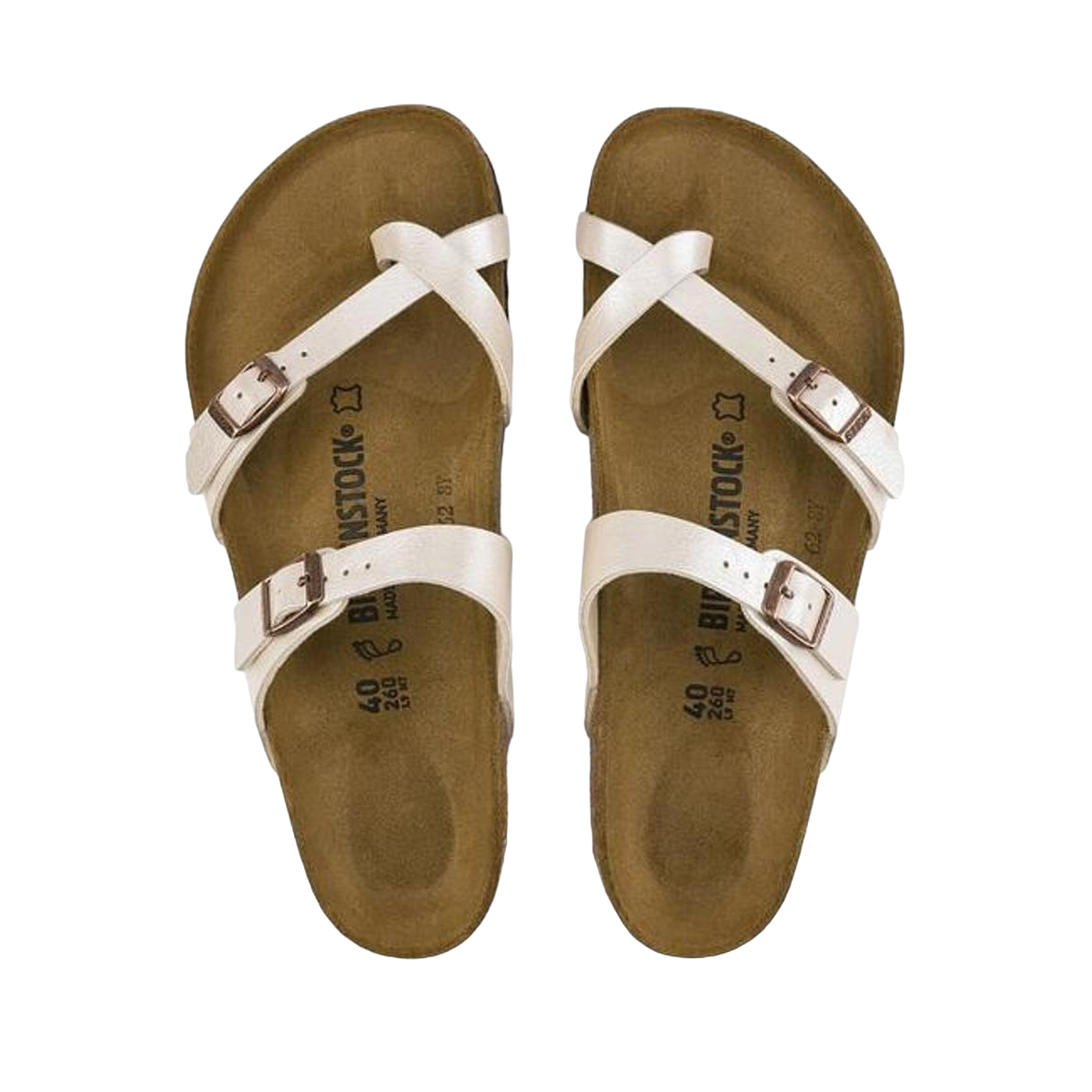 Faux leather sandals BIRKENSTOCK White