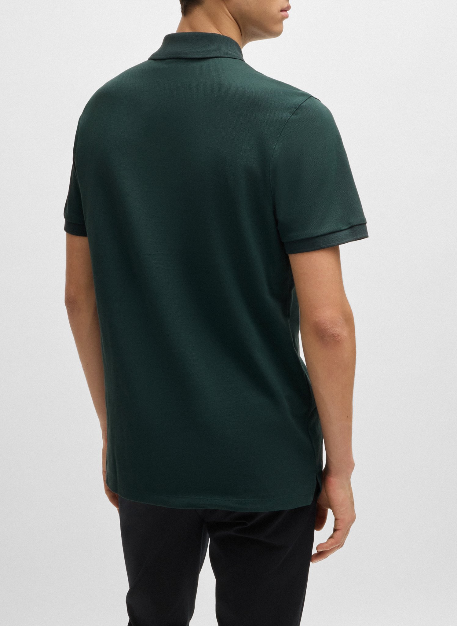 Regular-fit organic cotton polo shirt BOSS Khaki