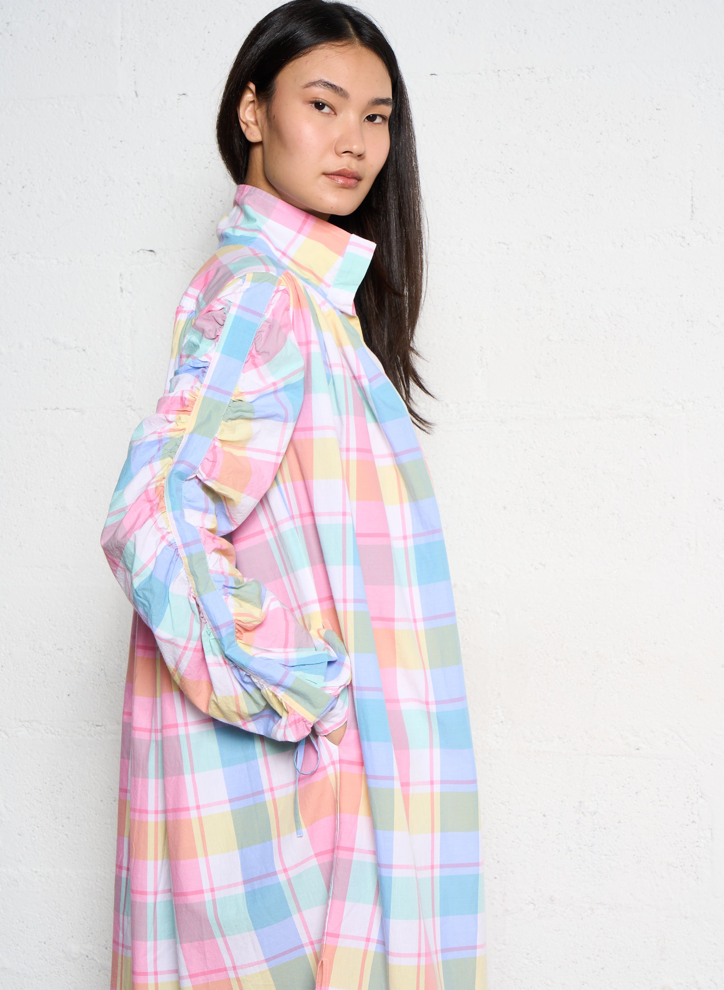 Robe midi imprimée en coton V DE VINSTER Multicolore