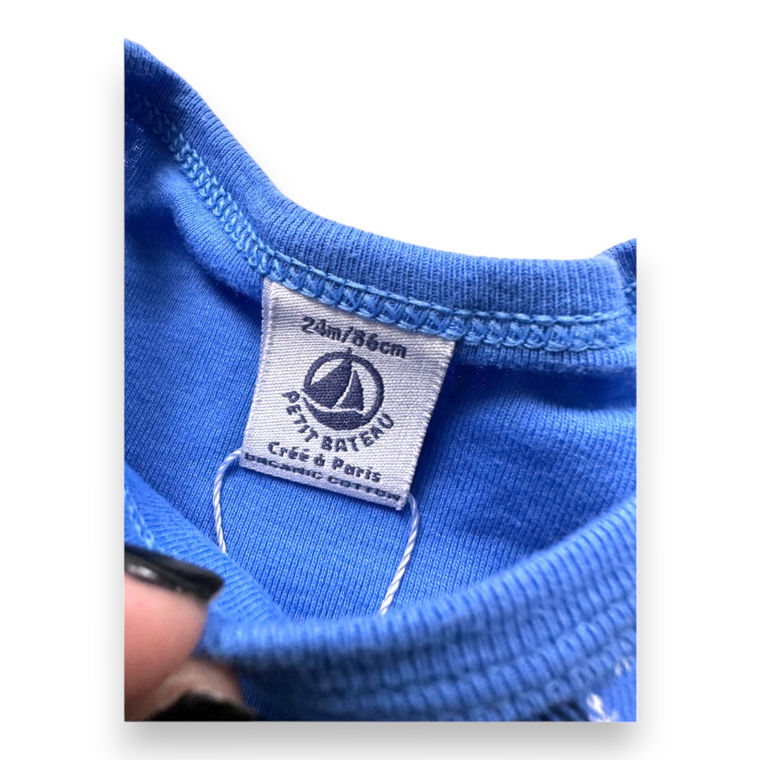 Blue baby t-shirt - 24 months PETIT BATEAU - Seconde Main Blue