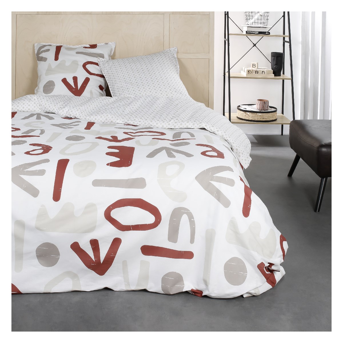 Printed cotton bedding set TODAY LINGE DE MAISON White