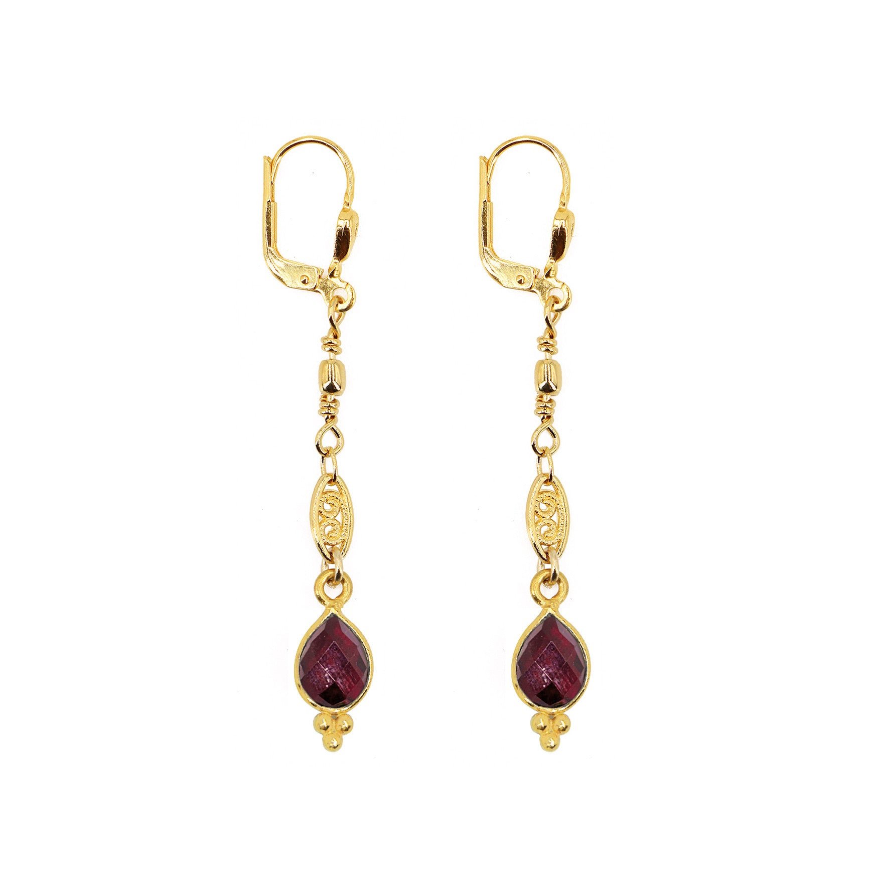 Long earrings NILAI Red