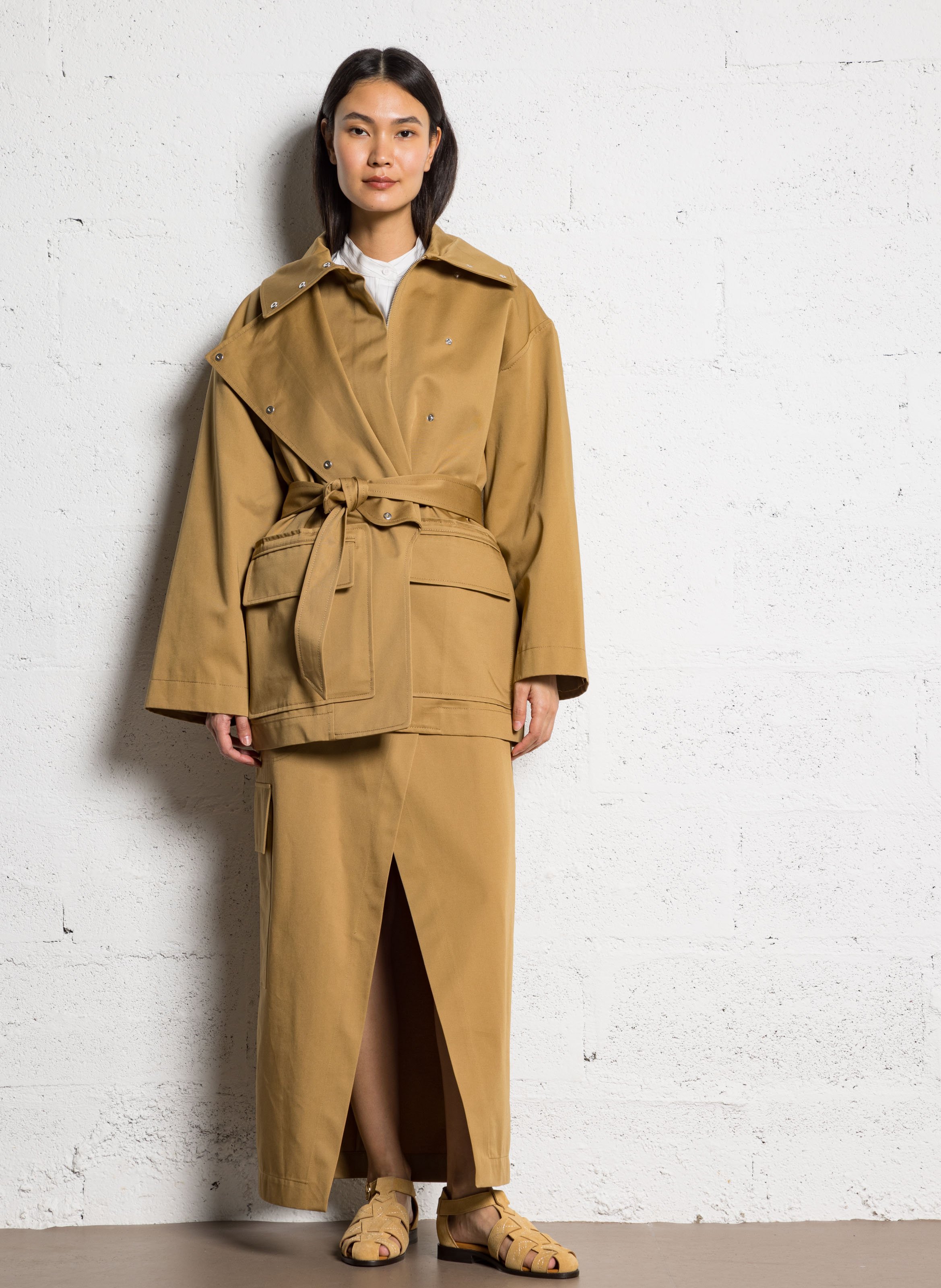 Oversized cotton coat MARGAUX LONNBERG Brown