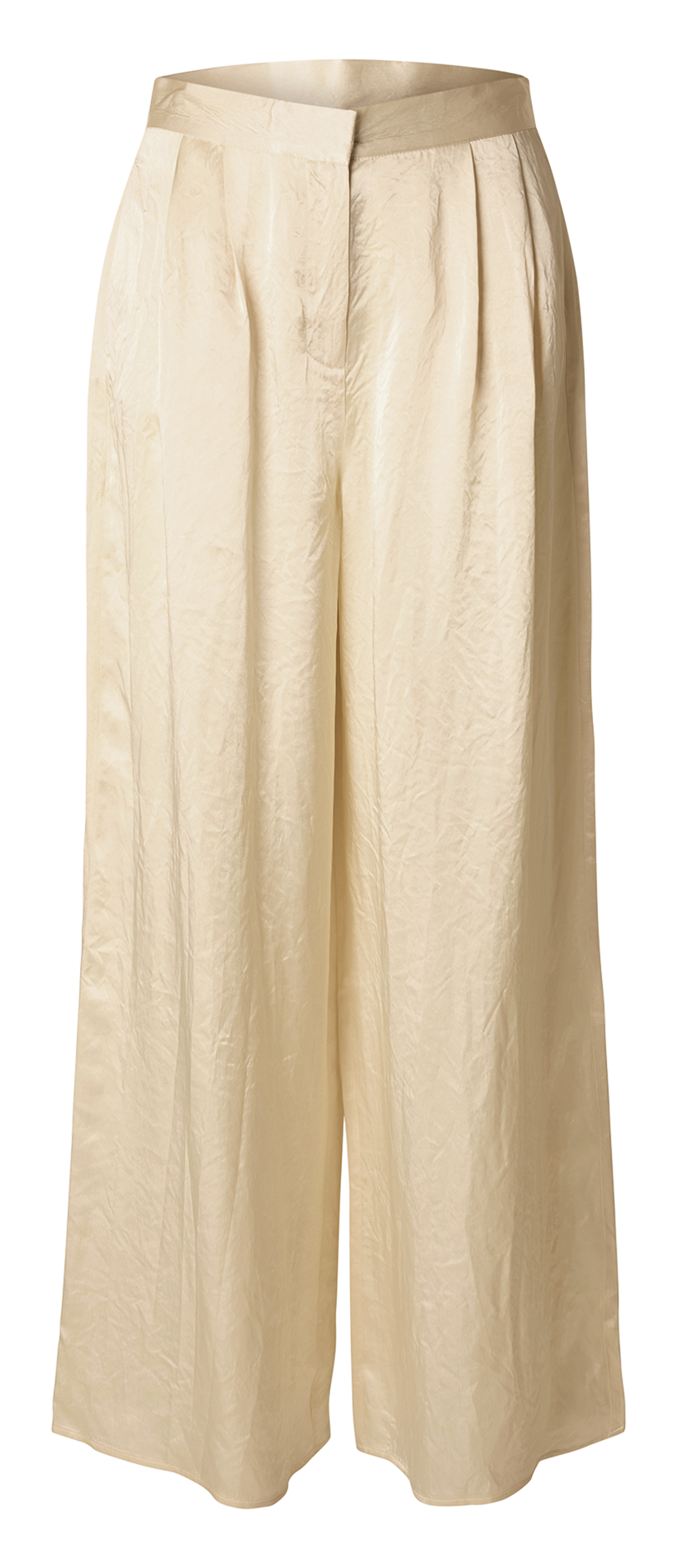 Pantalon large satiné SELECTED Beige