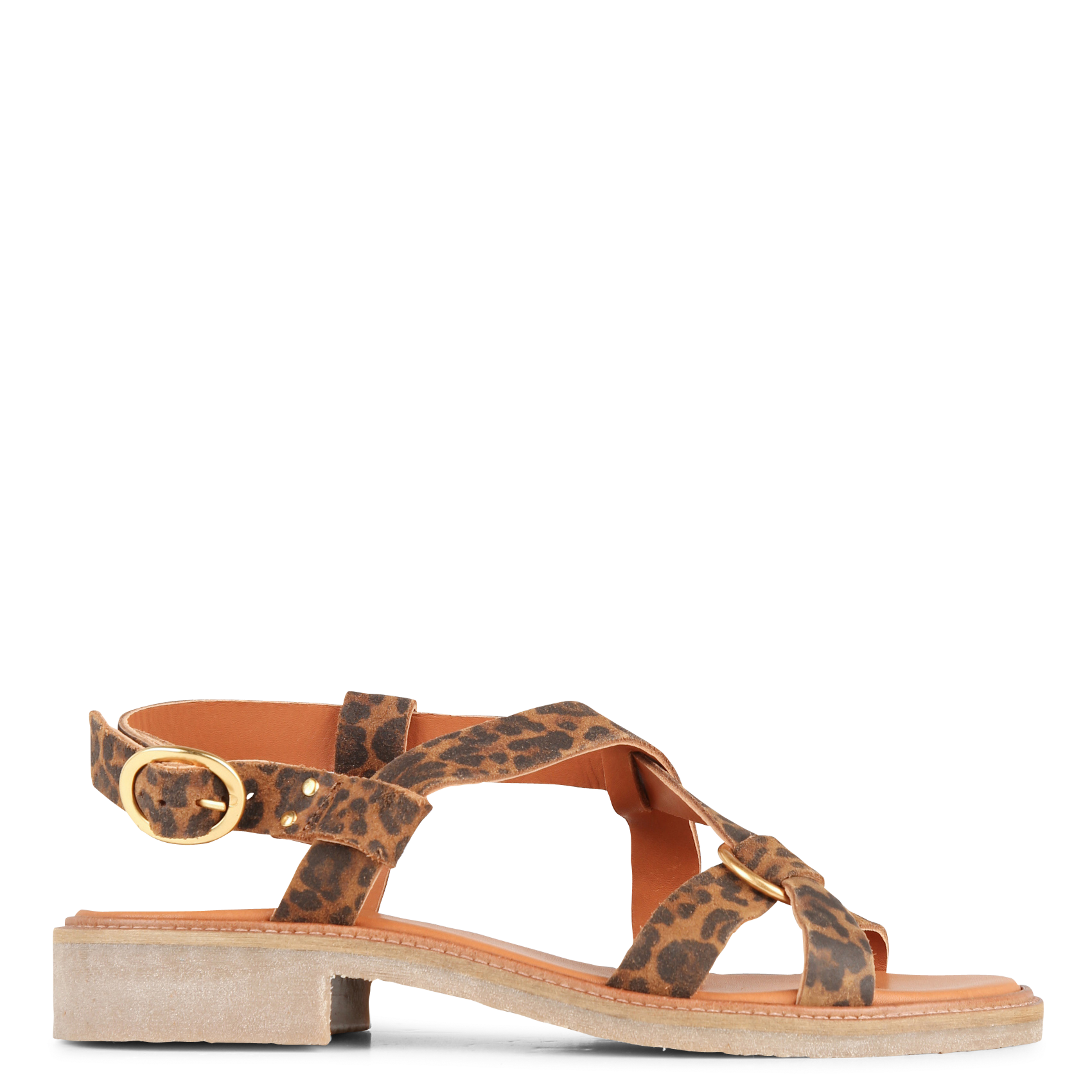 Aouda flat leather sandals MAISON TOUFET Multicolored