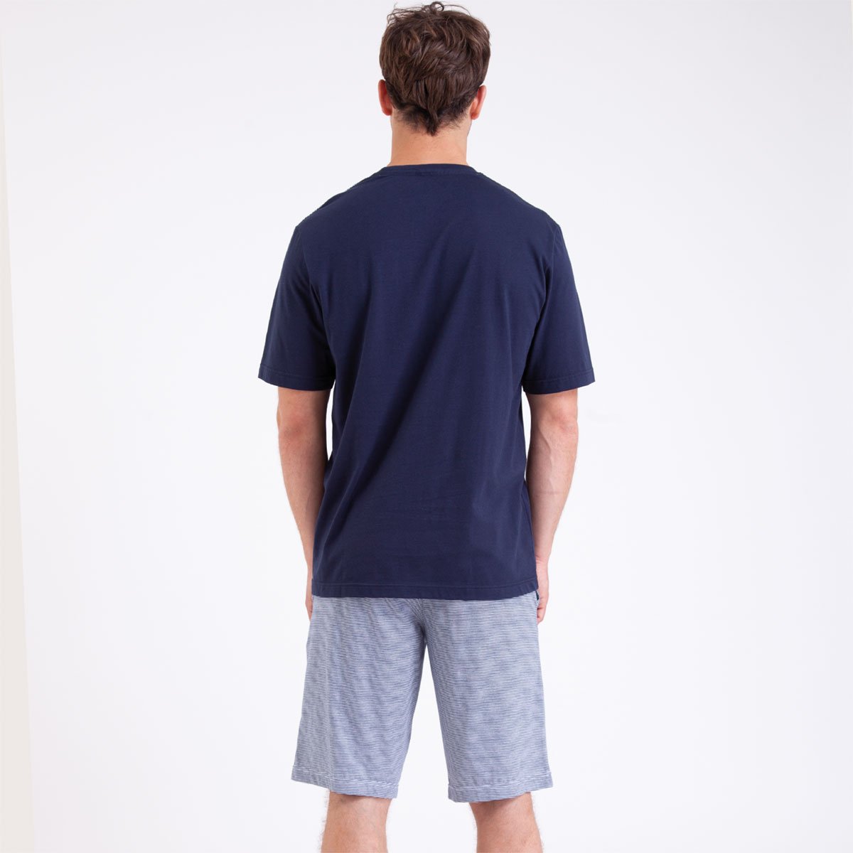 Men's short pyjamas made in France by Eminence. EMINENCE Blue