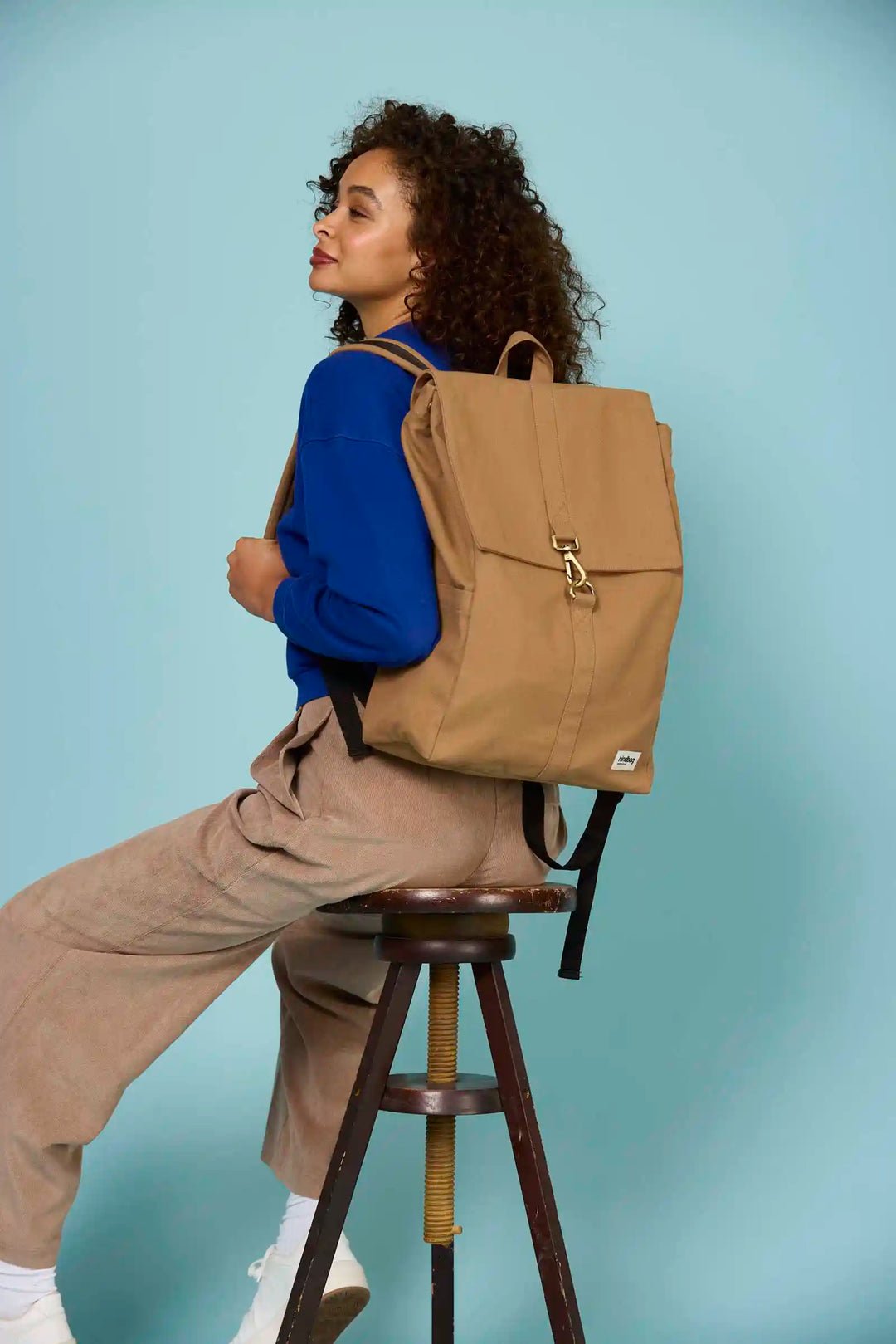 Cotton backpack HINDBAG Brown