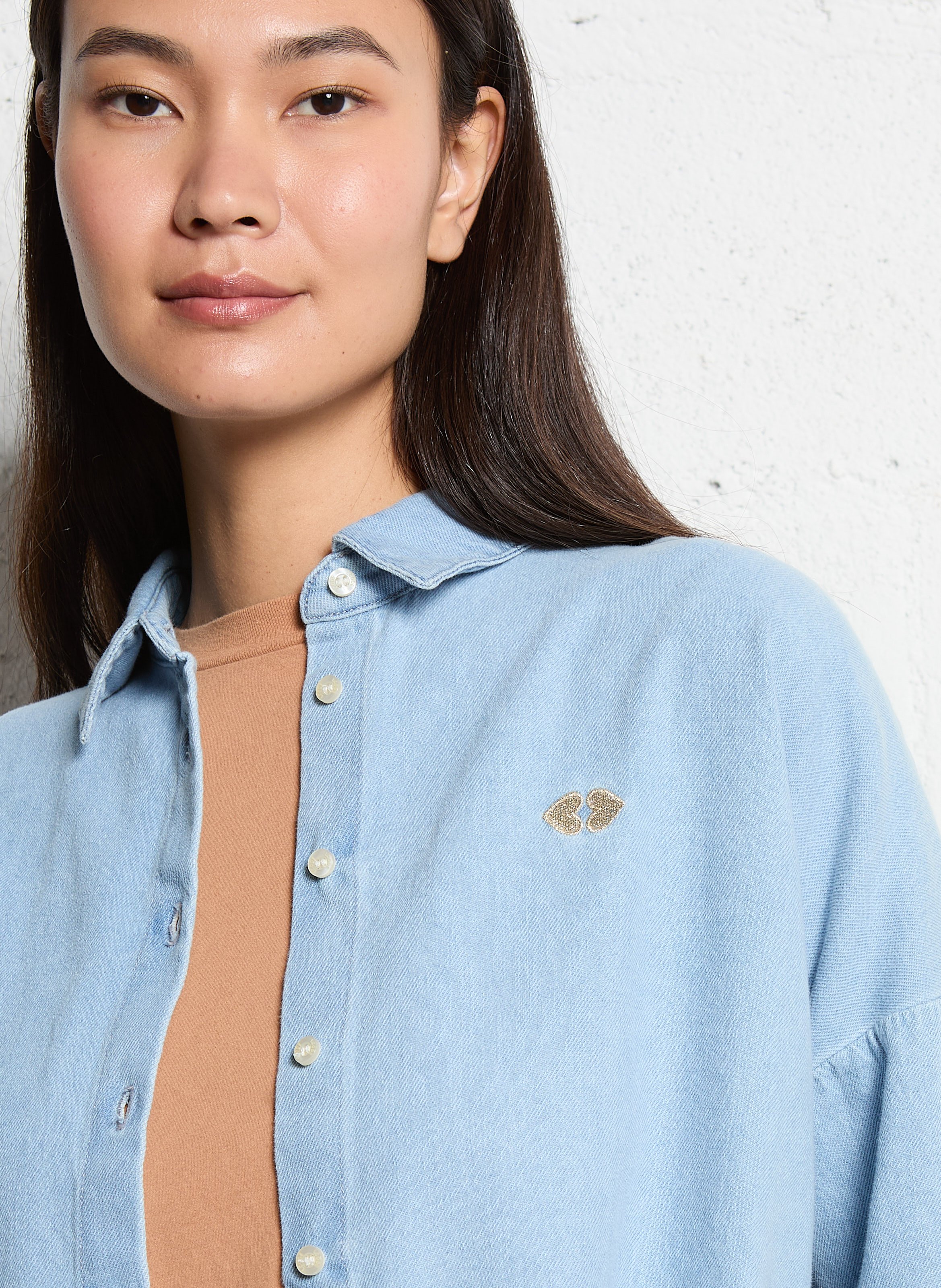 Chemise oversize en coton I CODE Bleu