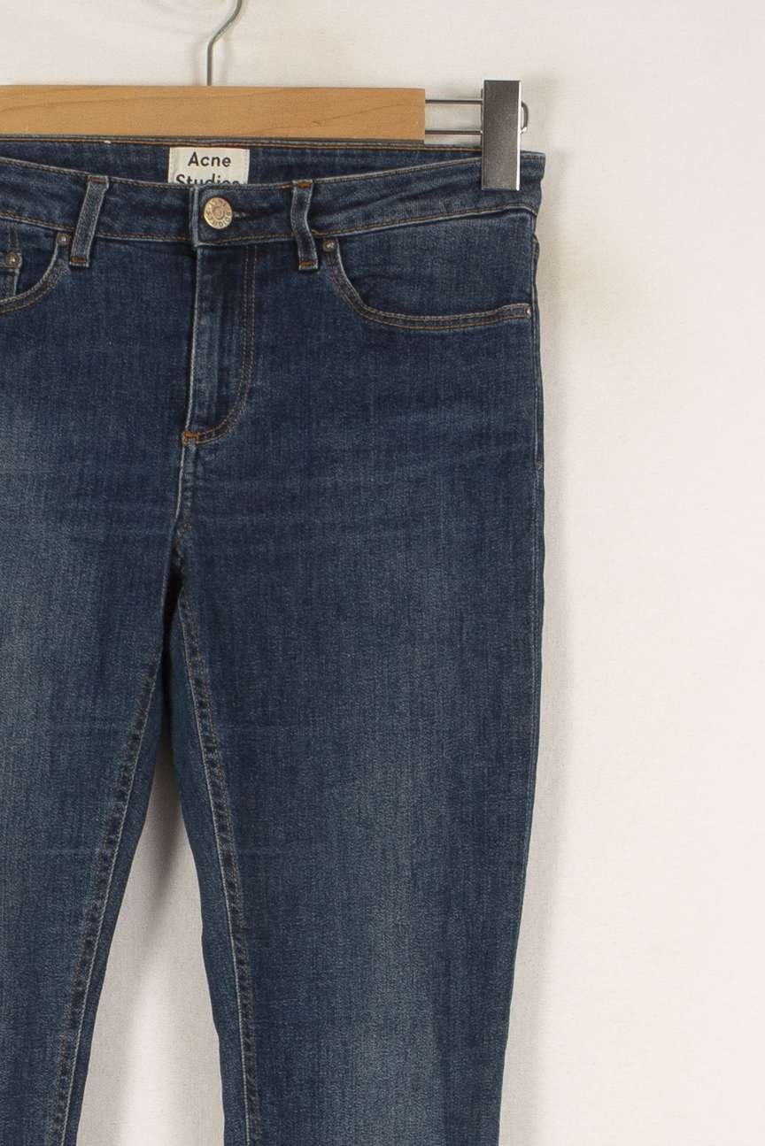 Cropped slim jeans with studs ACNE STUDIOS - Seconde Main Blue