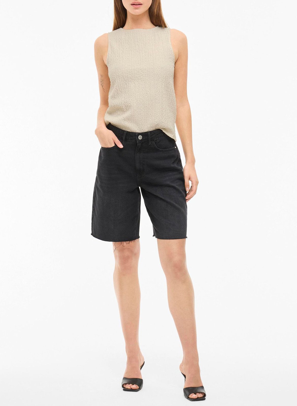 Printed viscose top VILA Beige