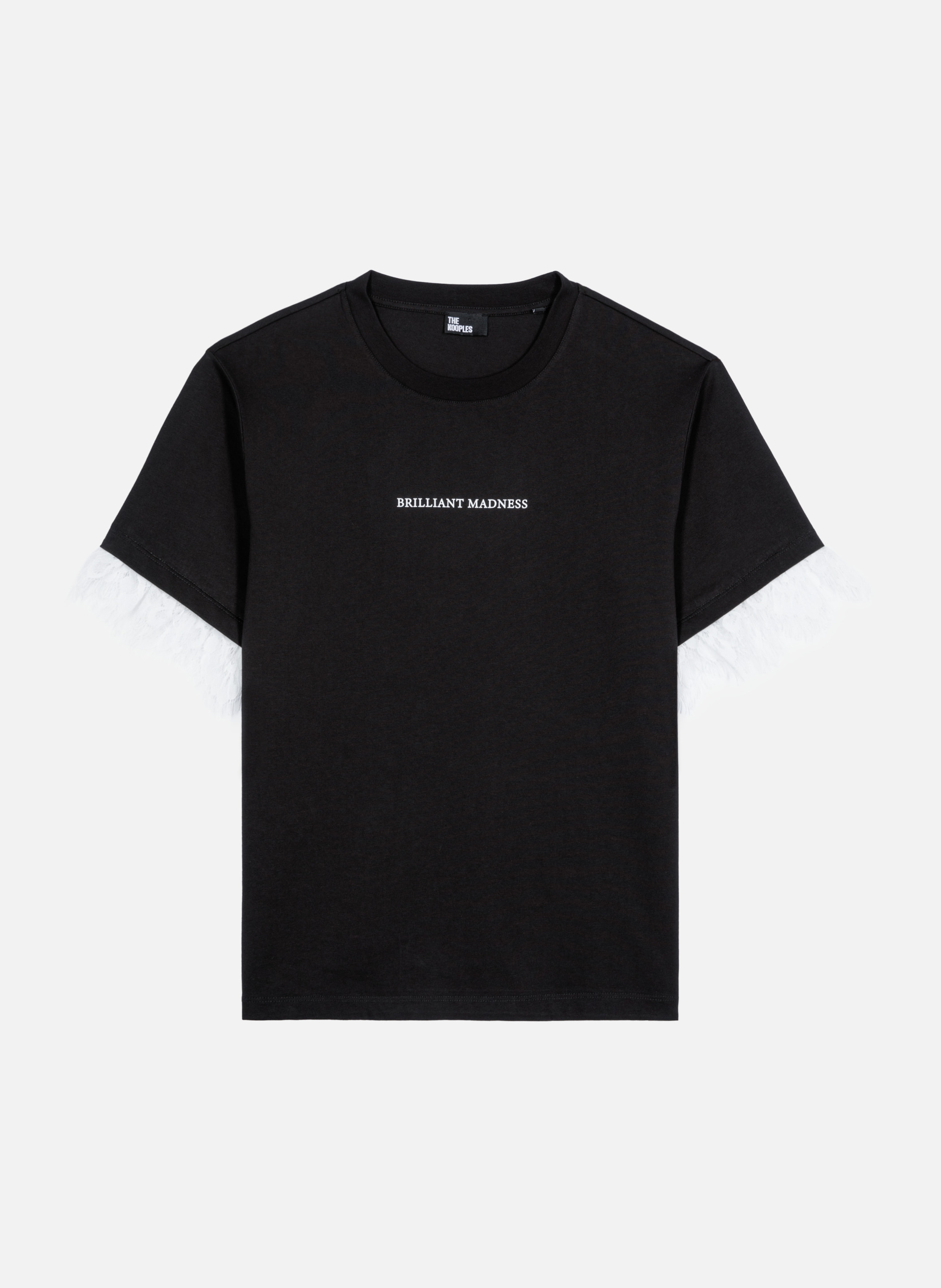 T-shirt with screen printing and lace THE KOOPLES Black