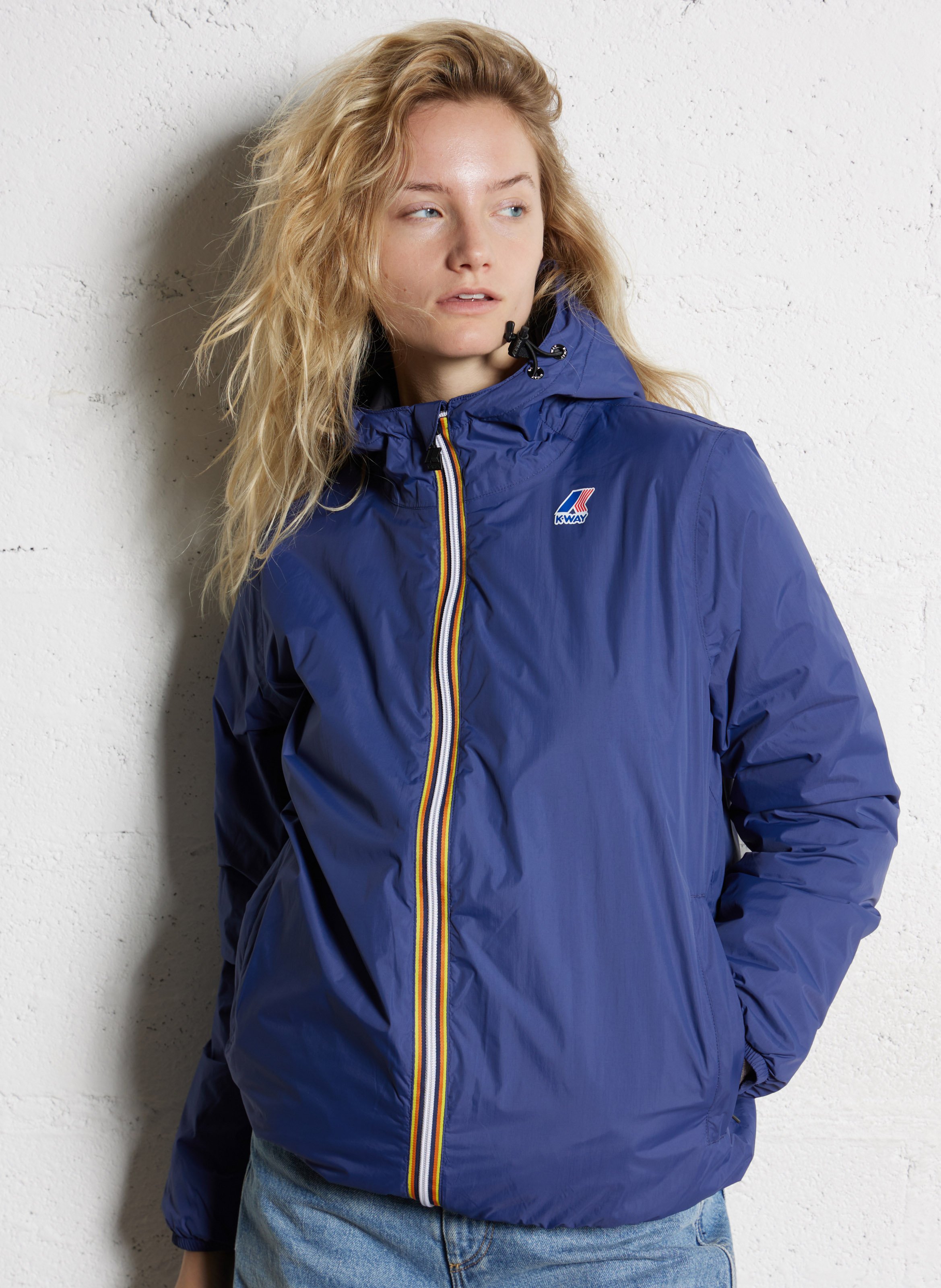High-neck windbreaker K-WAY Blue