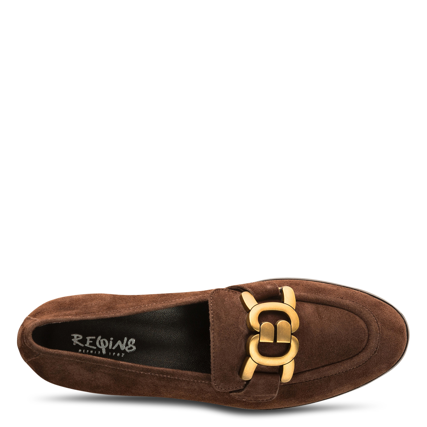 Mocassins met gesp van suèdeleer REQINS Bruin