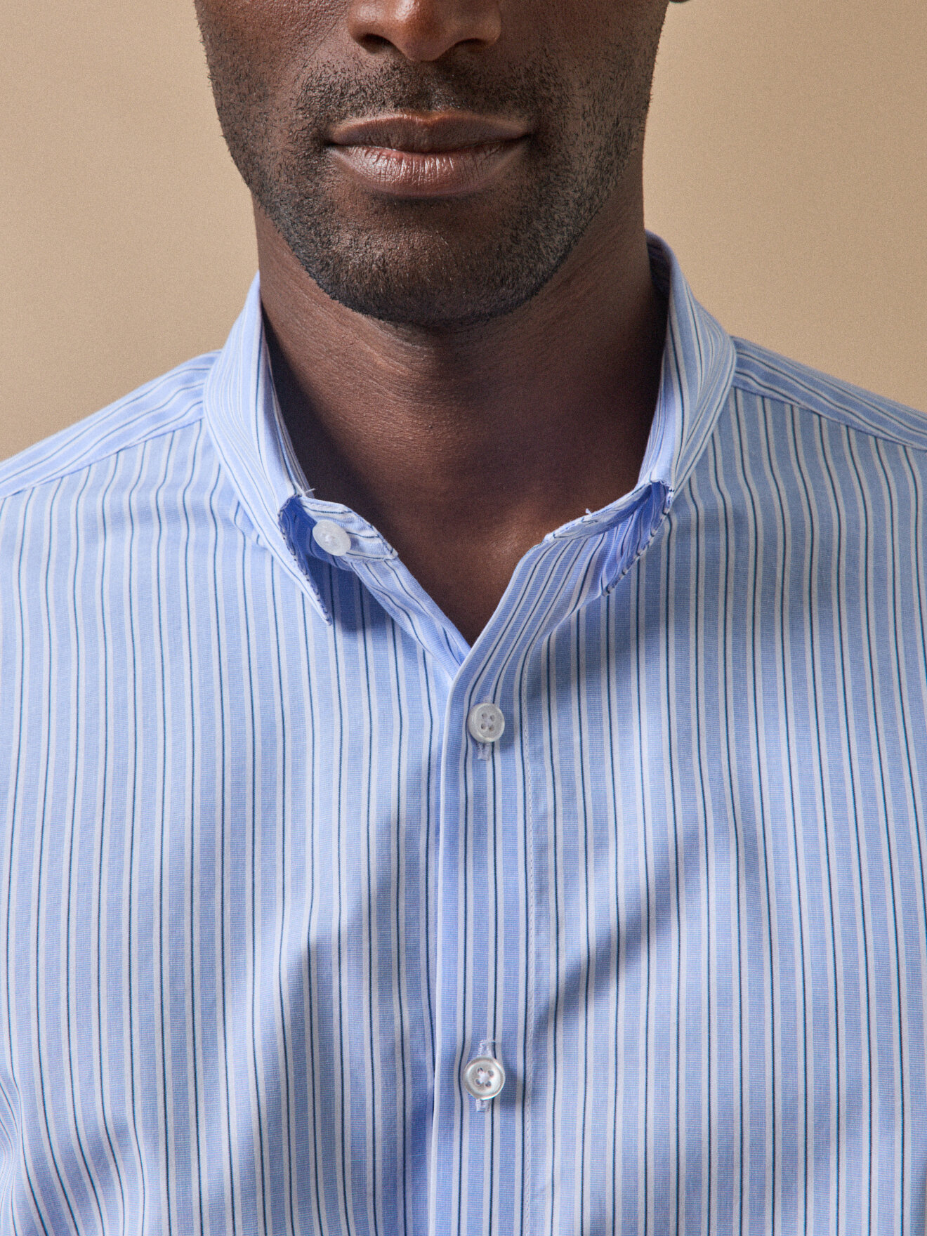 Fitted Striped Poplin Shirt CYRILLUS White