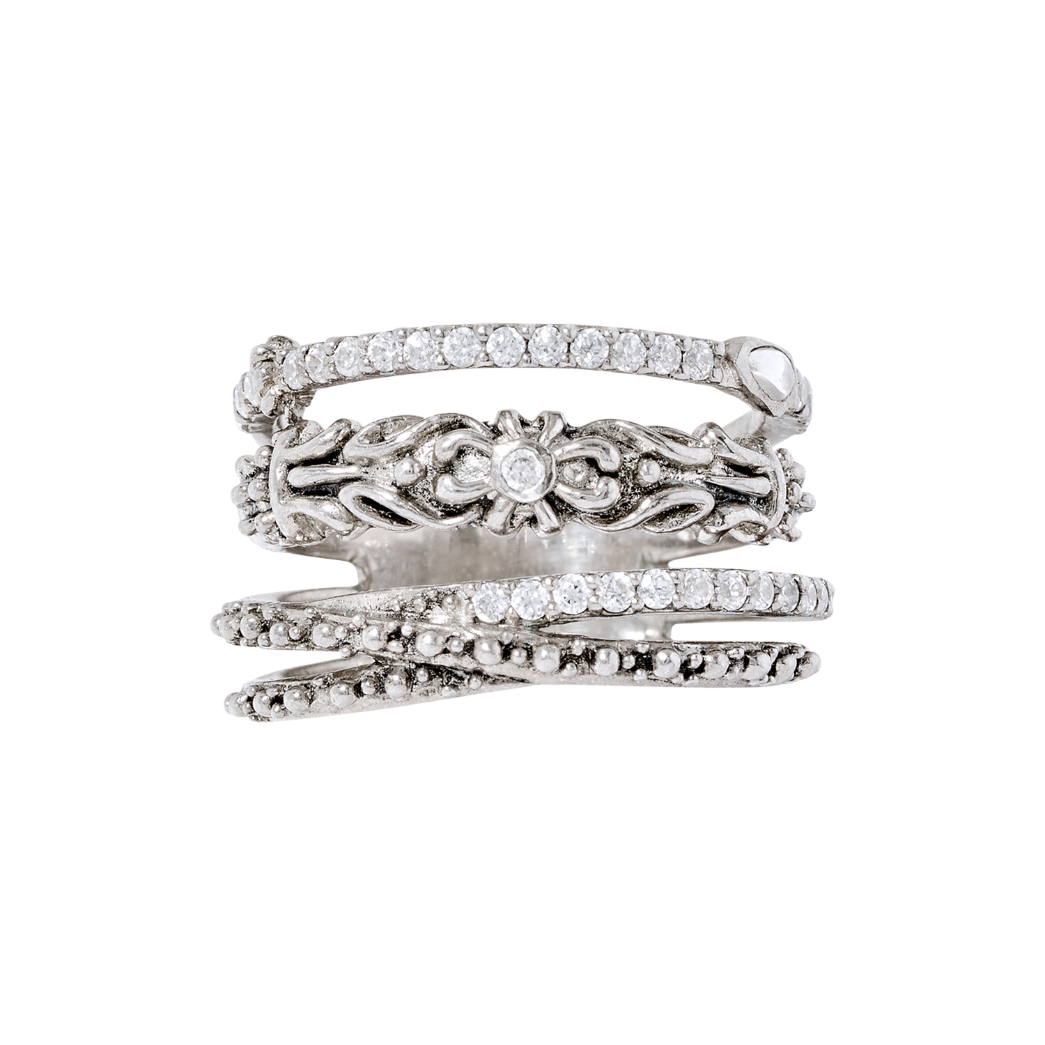 Ring met stras BA&SH Zilver