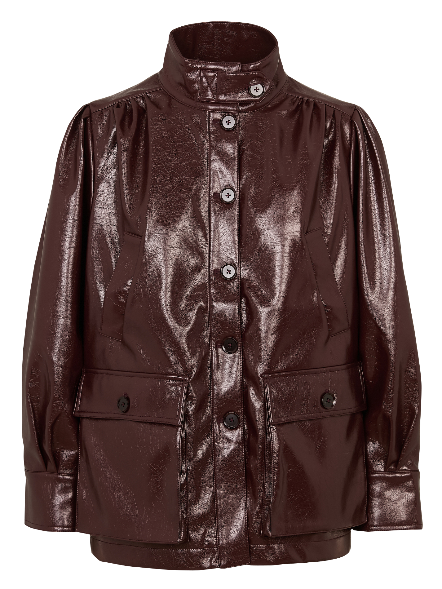 Jas met opstaande kraag van imitatieleer BERENICE Paars