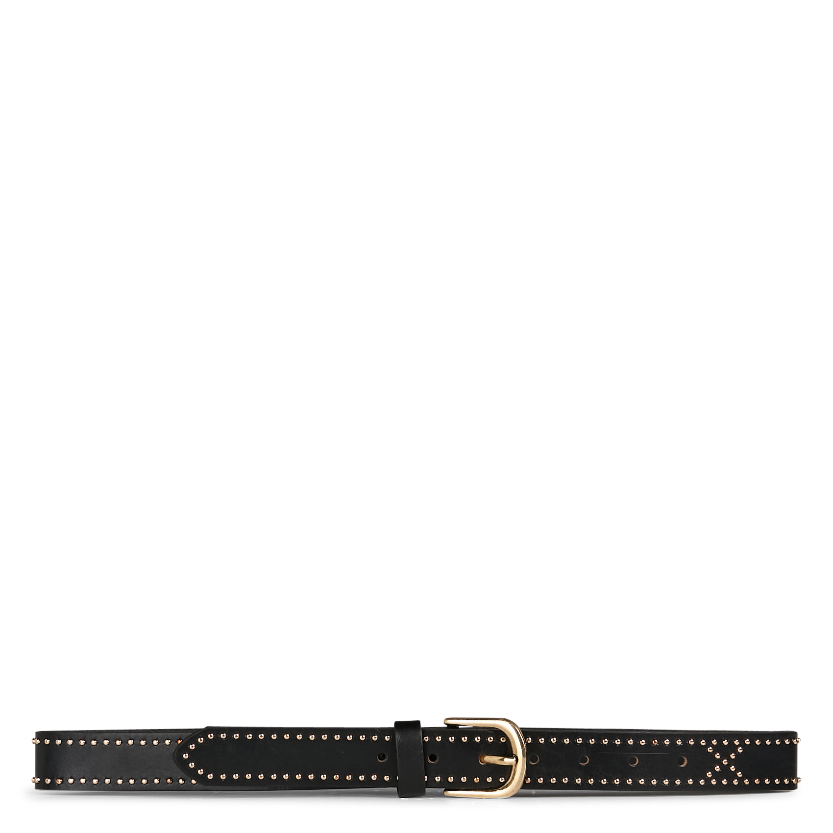 Leren ceintuur met gesp en studs PIECES Zwart