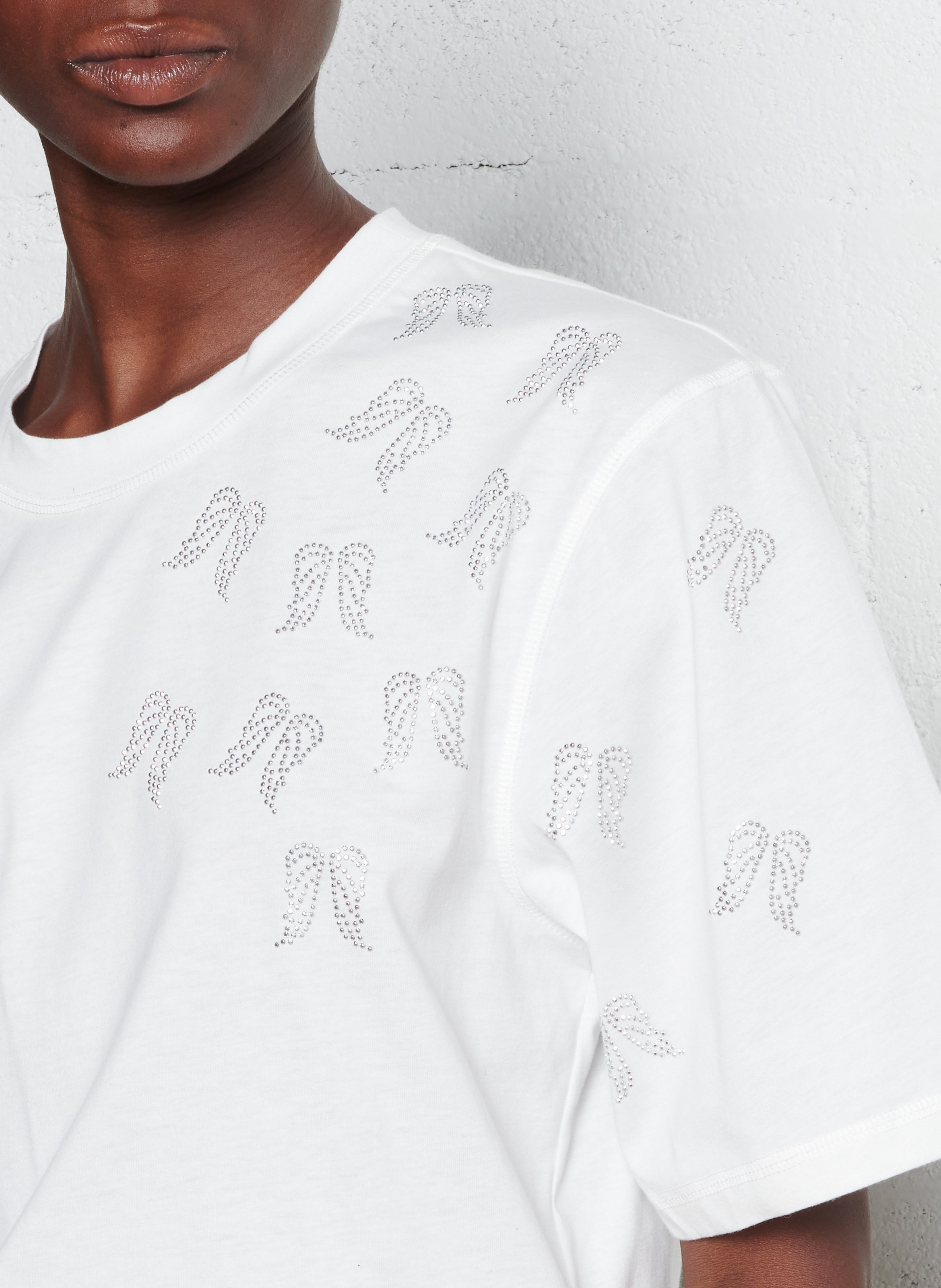 Baumwoll-Pullover mit Rundhalsausschnitt BERENICE Weiss