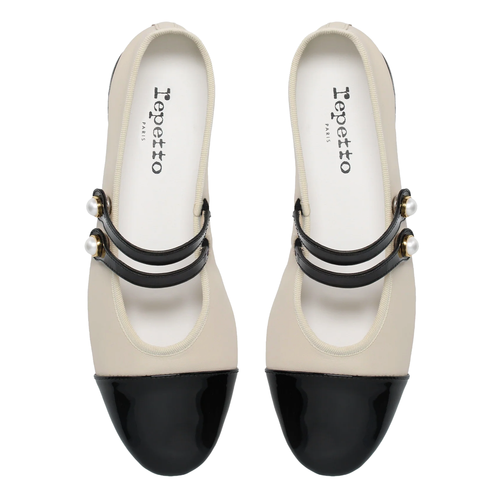 Ballerines en cuir REPETTO Beige