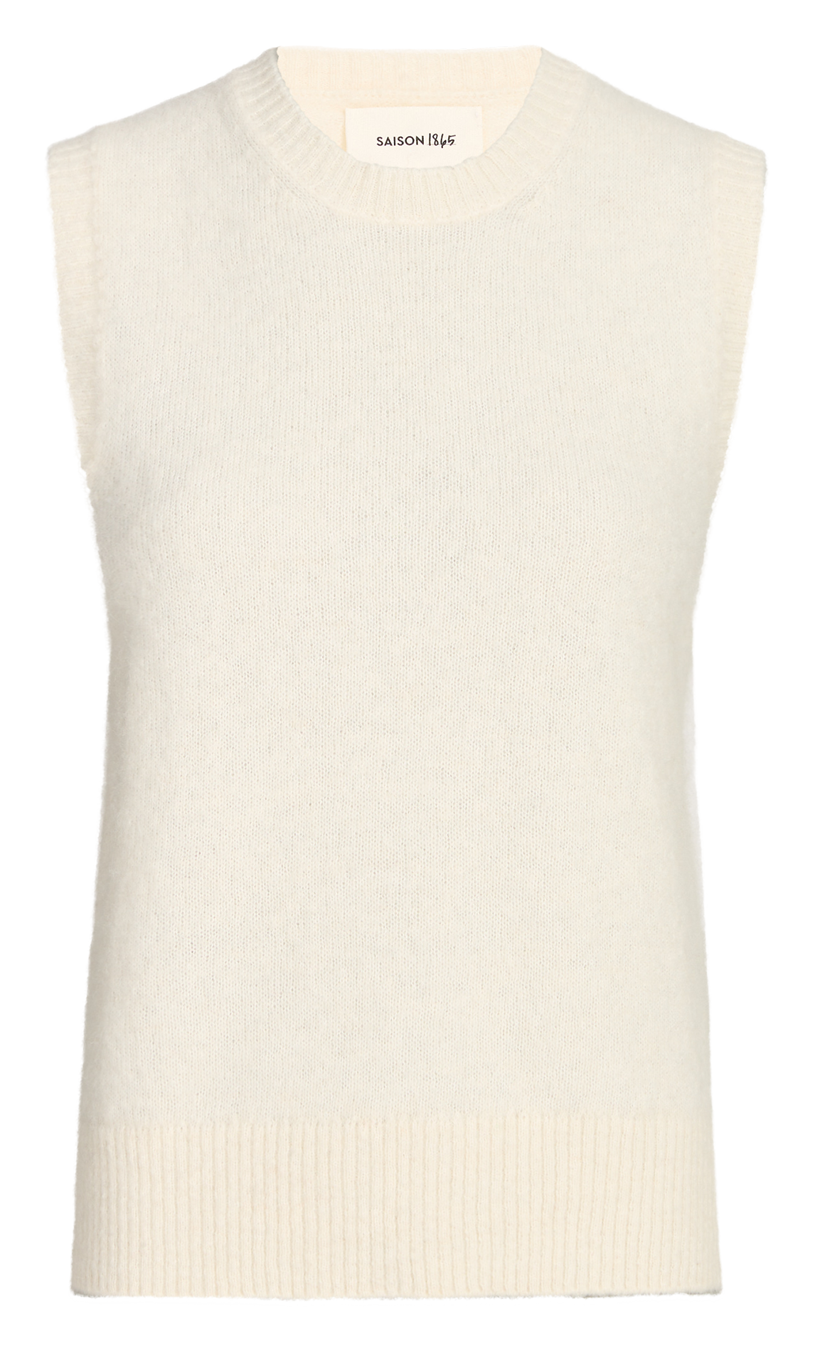 Pull sans manches en alpaga mélangé VILET Ecru