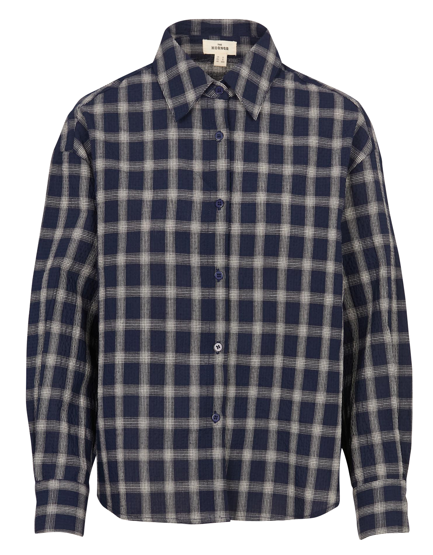 Oversize-Bluse aus Baumwolle mit klassischem Kragen THE KORNER Blau