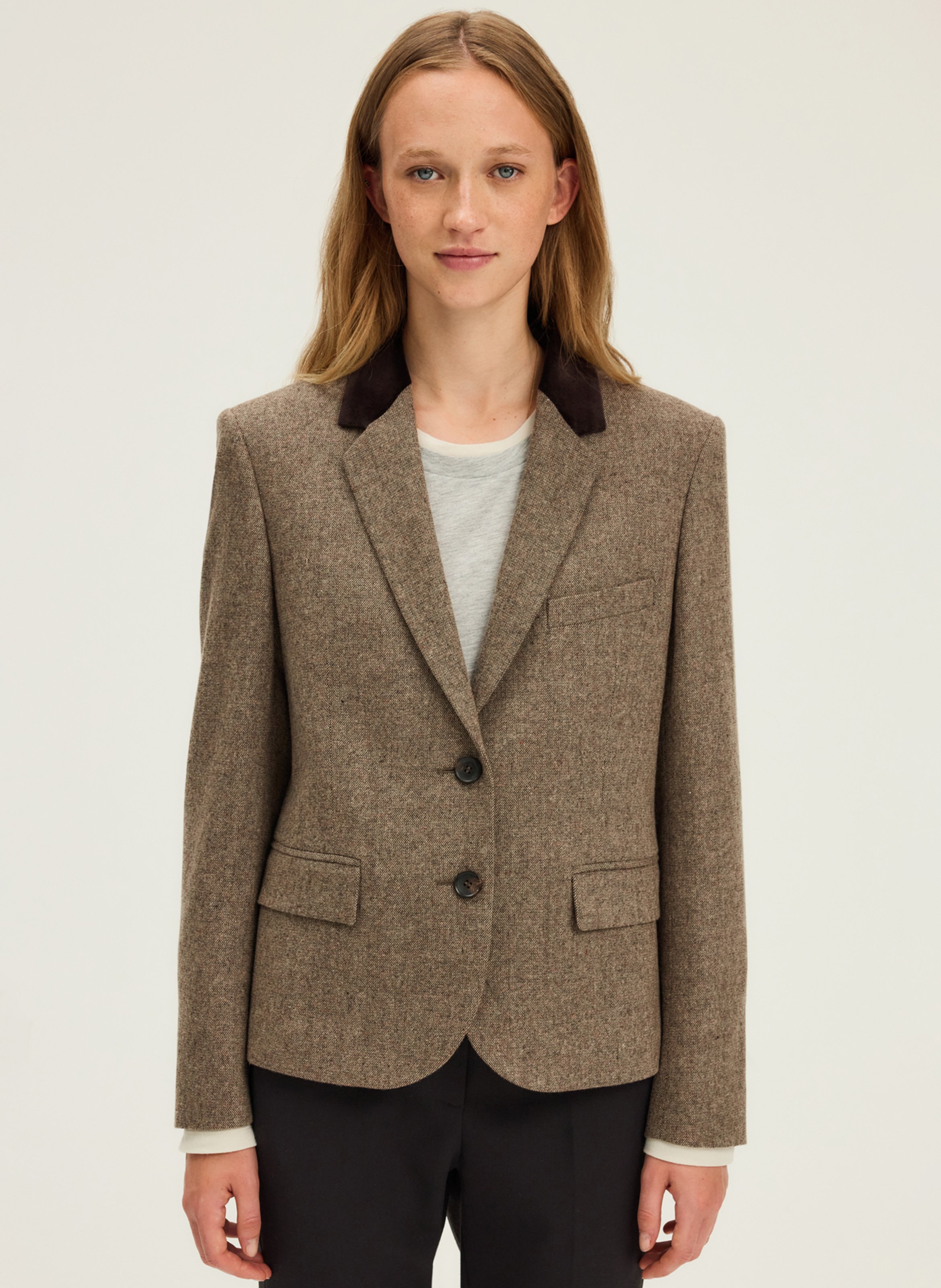 Veste de tailleur en laine mélangée PABLO Beige