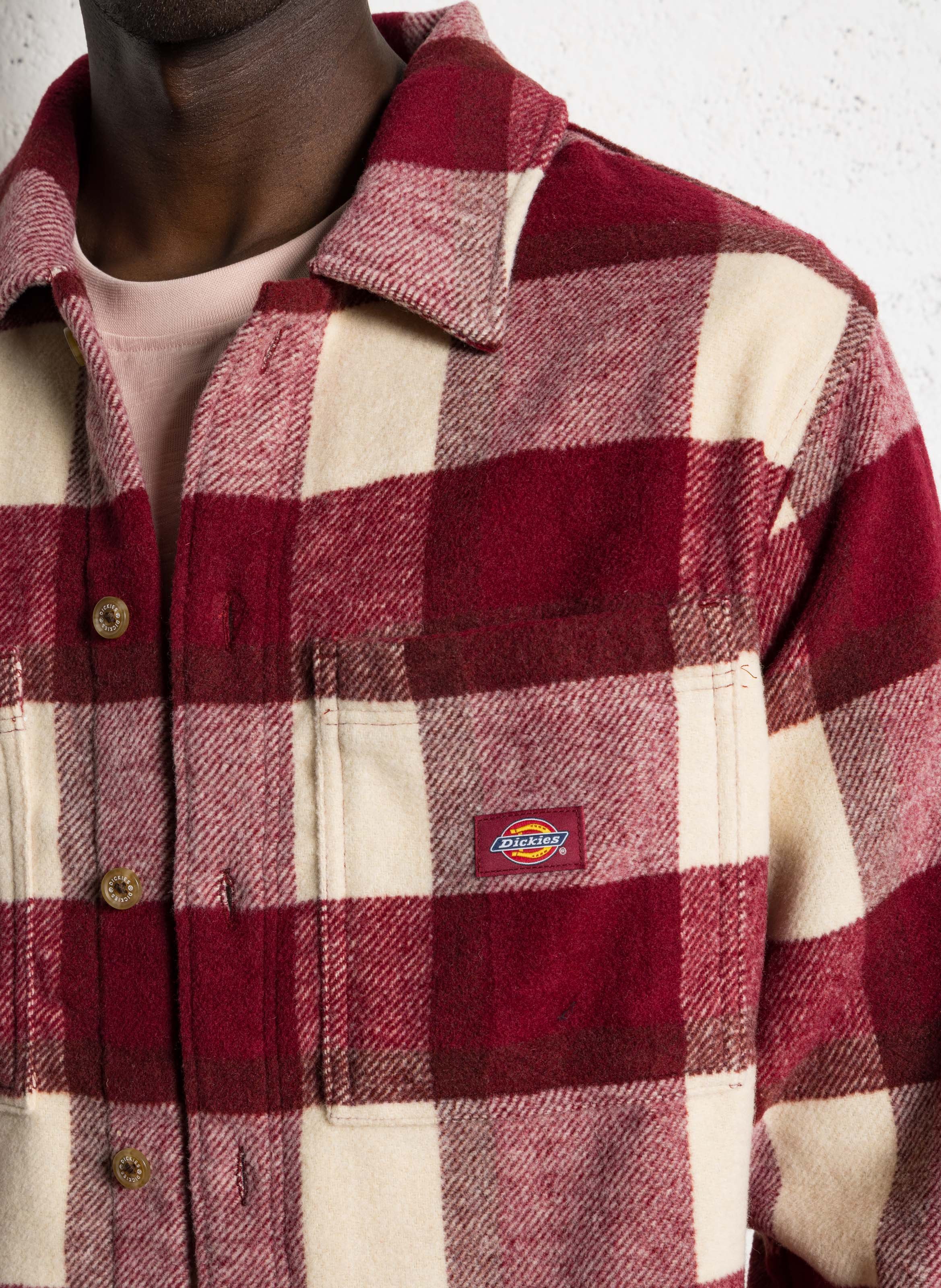 Surchemise droite col classique  DICKIES Rouge