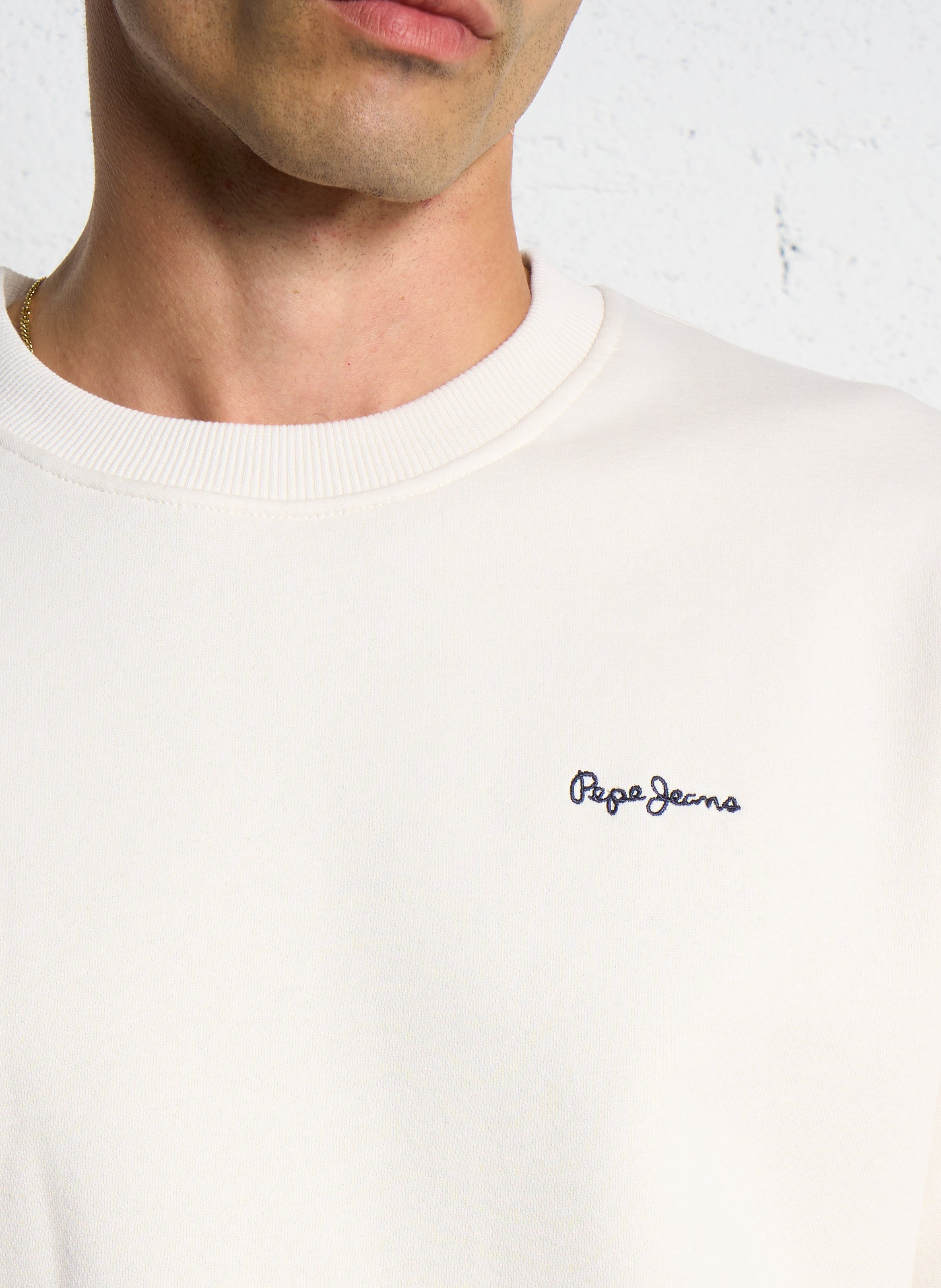 Cotton-mix round-neck sweatshirt PEPE JEANS Beige