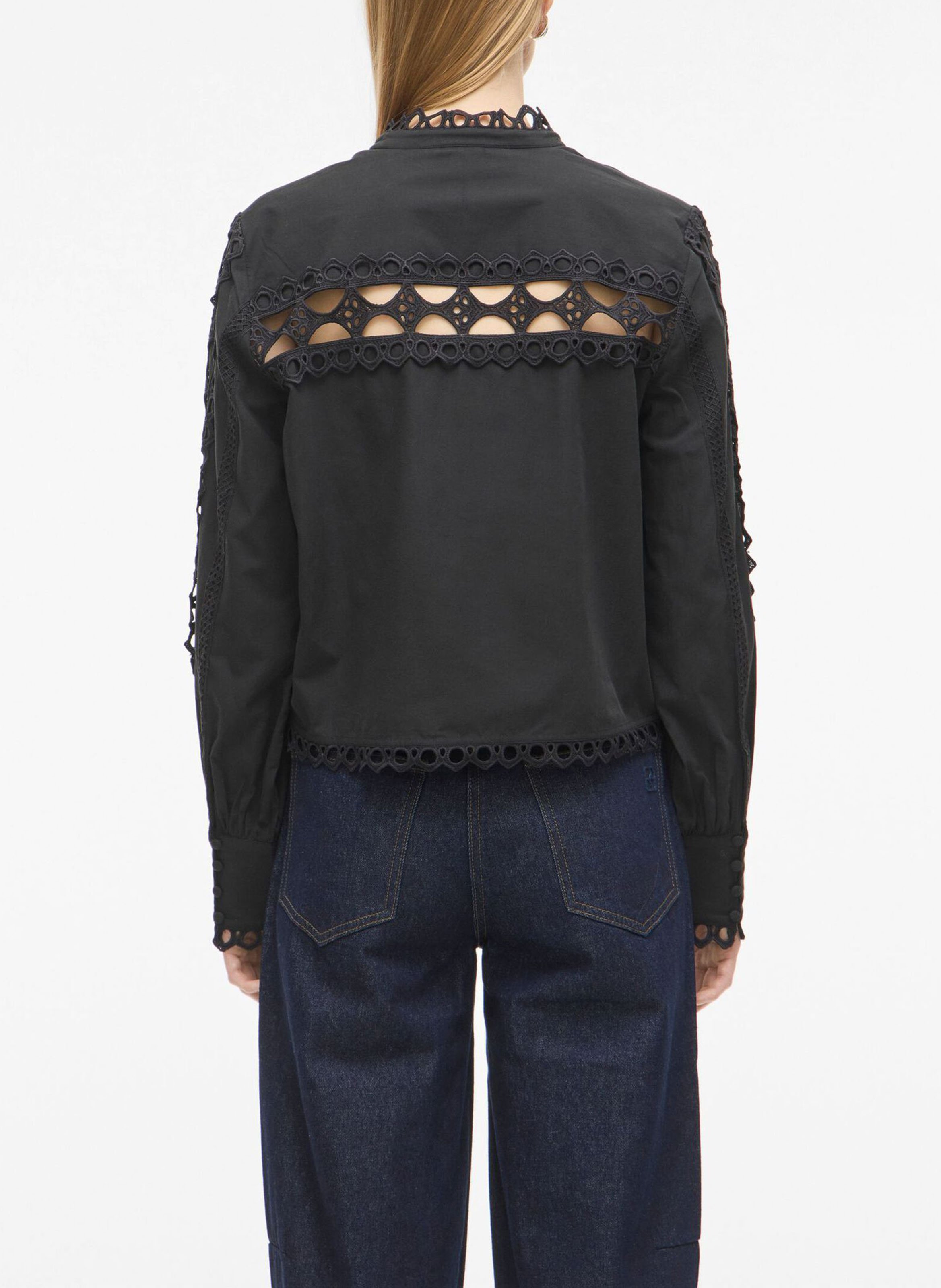 Shirt with high collar in organic cotton ROUGE EDIT Grey