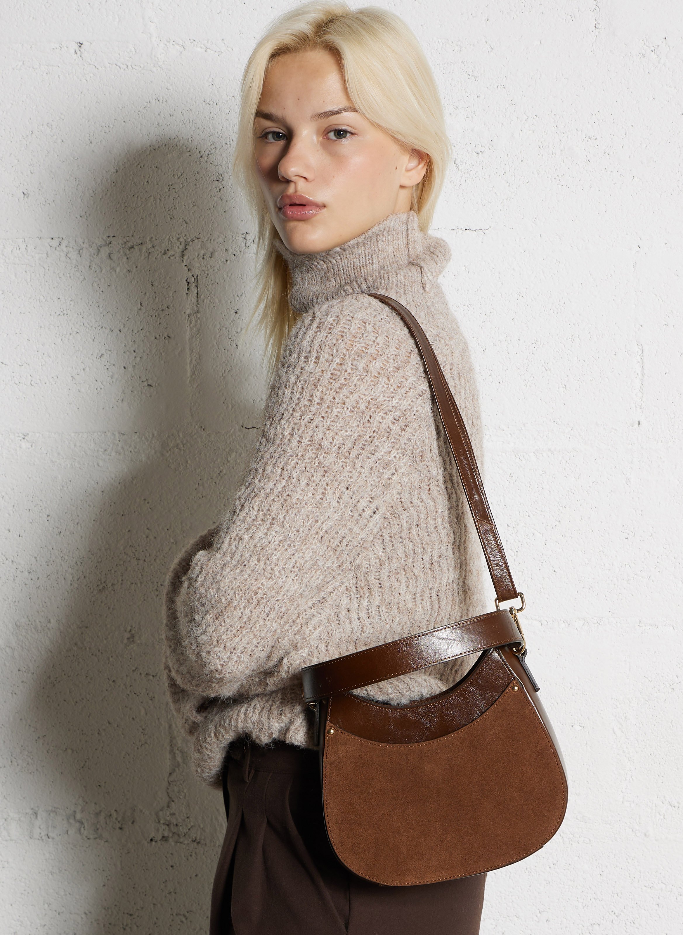 Sac à main en cuir MAISON 123 Marron