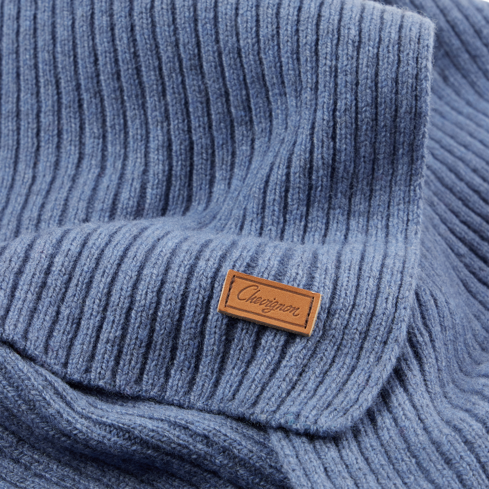 Echarpe unie en laine mélangée CHEVIGNON Bleu