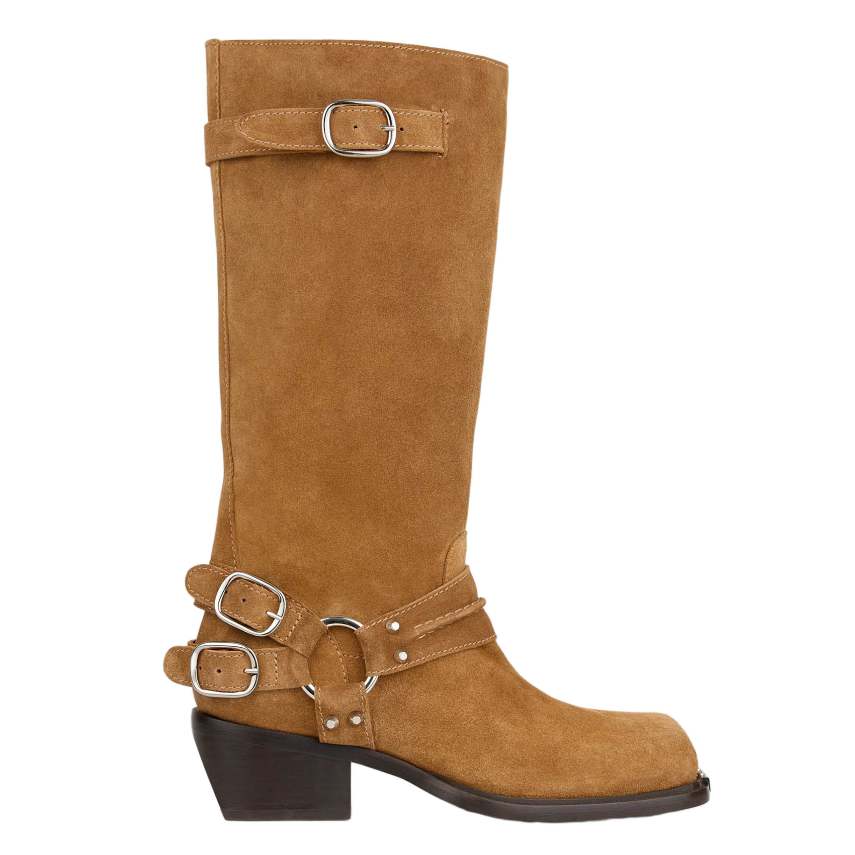 Hoge laarzen van suède leer SANDRO Bruin