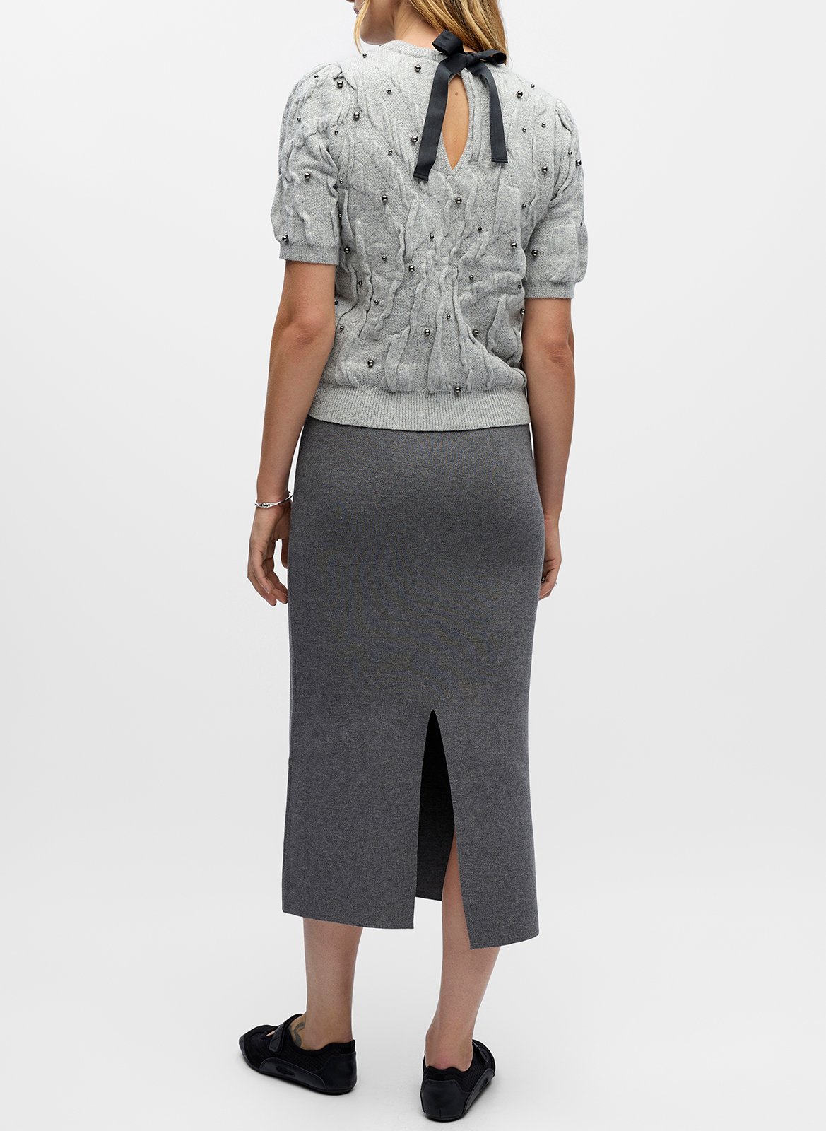 Trui met opstaande kraag OBJECT Grijs