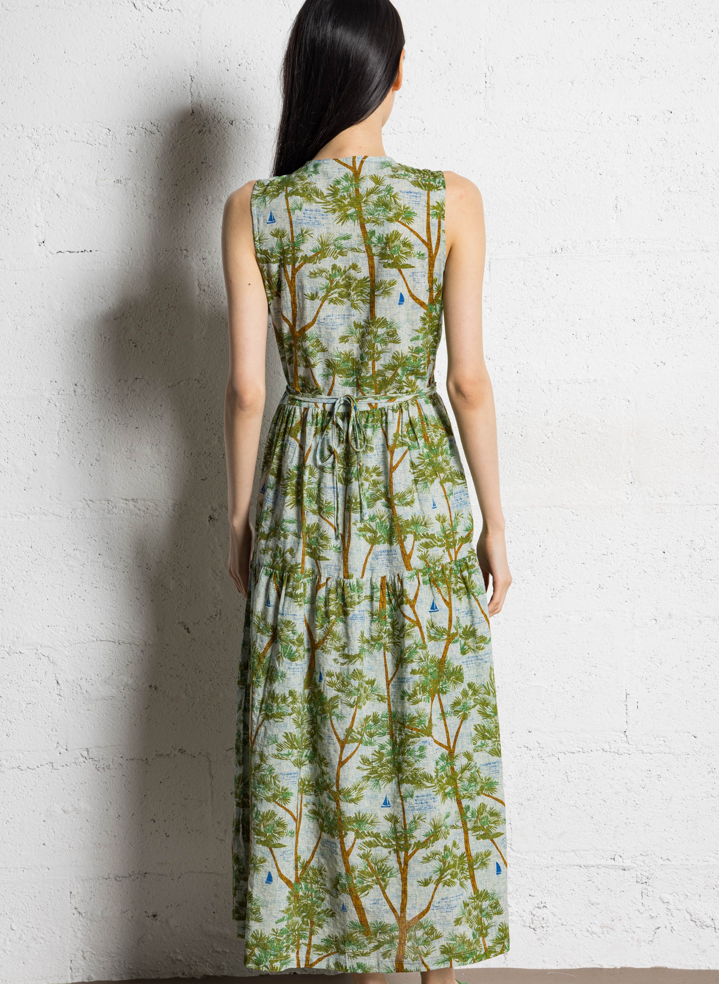 Robe sans manches cache-cœur imprimée NICE THINGS Beige