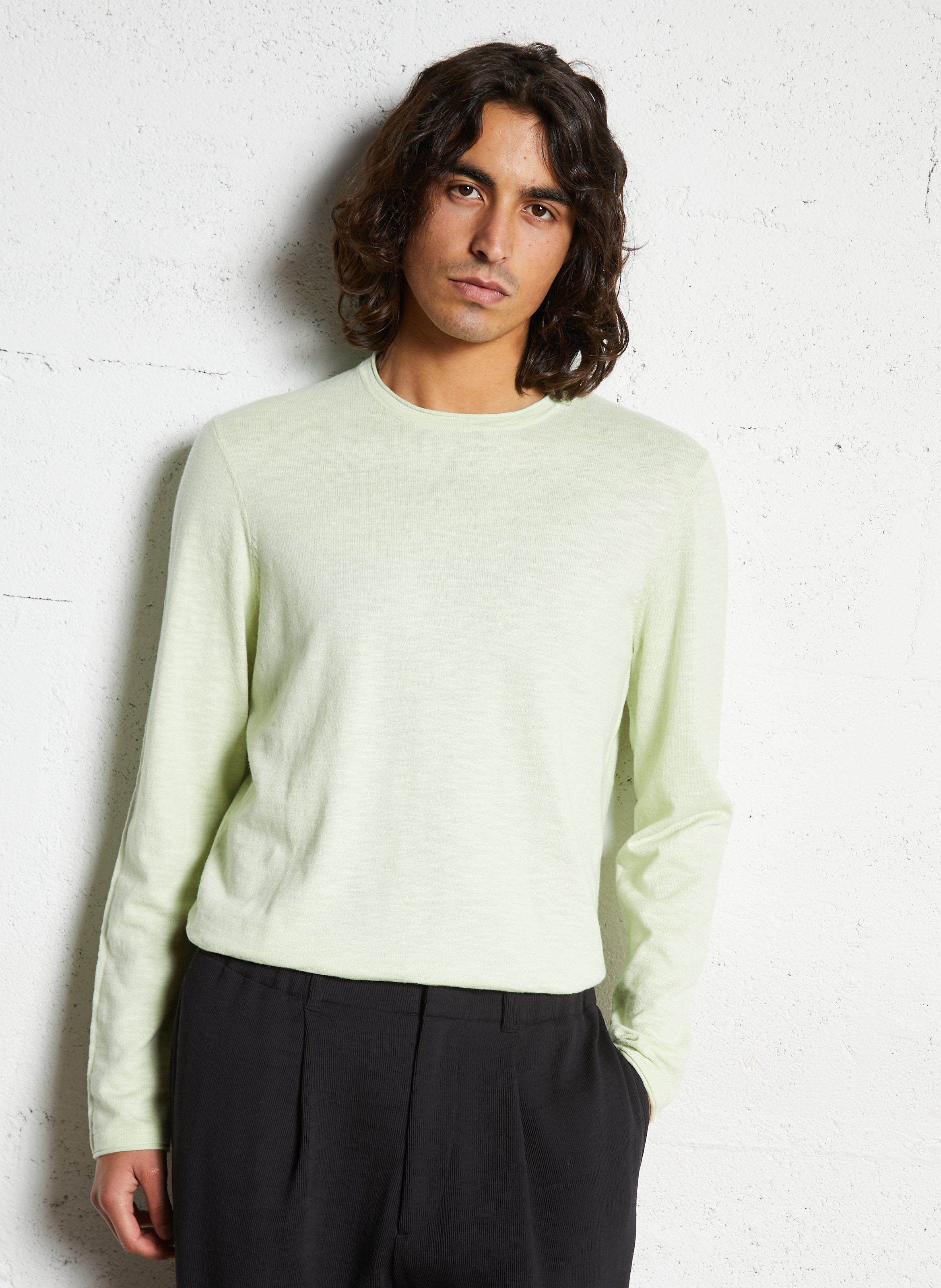 Gerader Rundhalsausschnitt-Pullover aus Flammengarn IKKS Grun