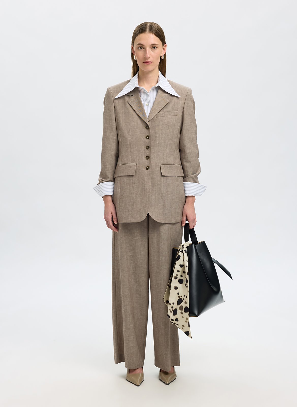 Pantalon droit SELECTED Beige