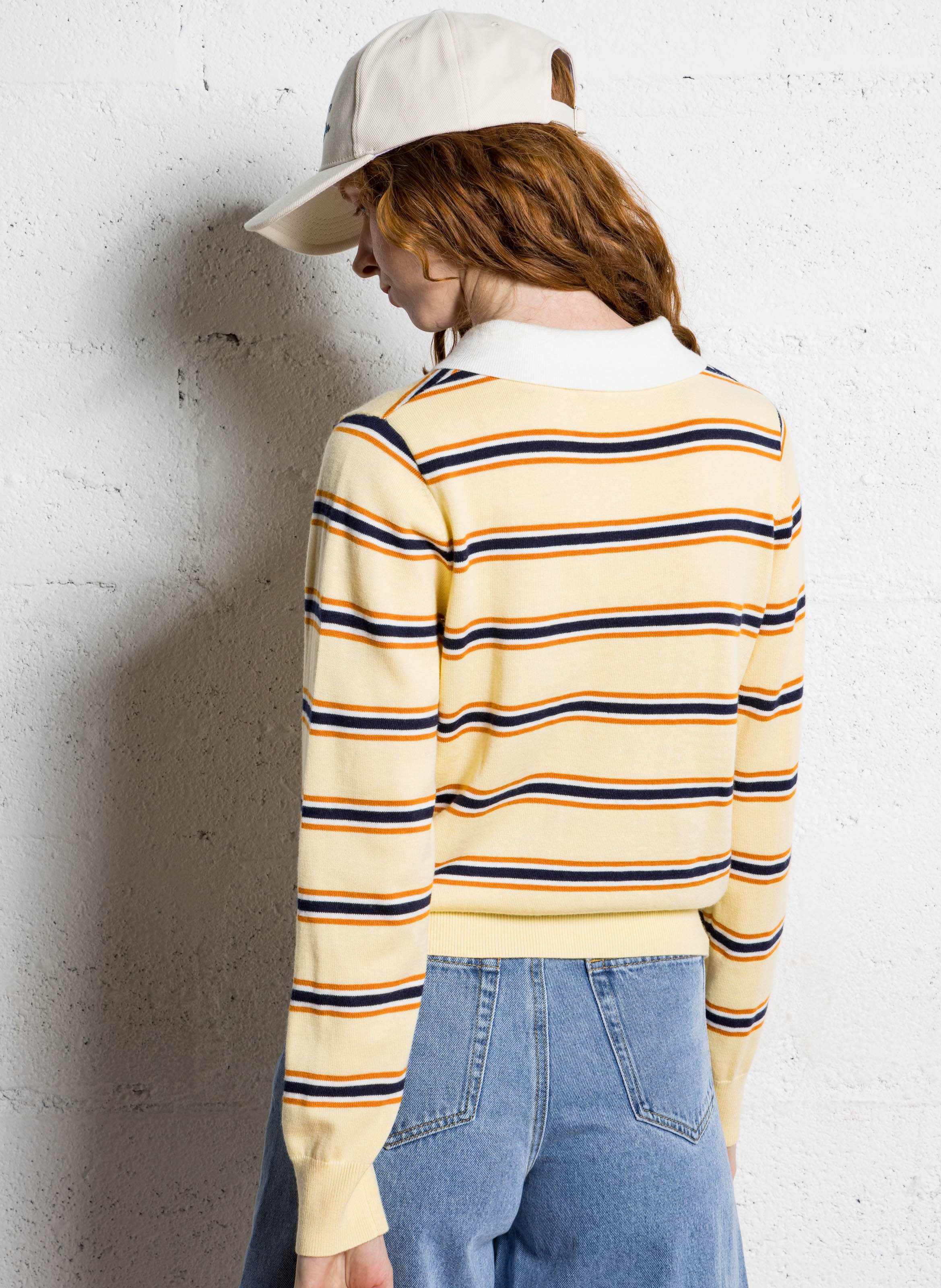 Pull polo droit à rayures SUNCOO Jaune