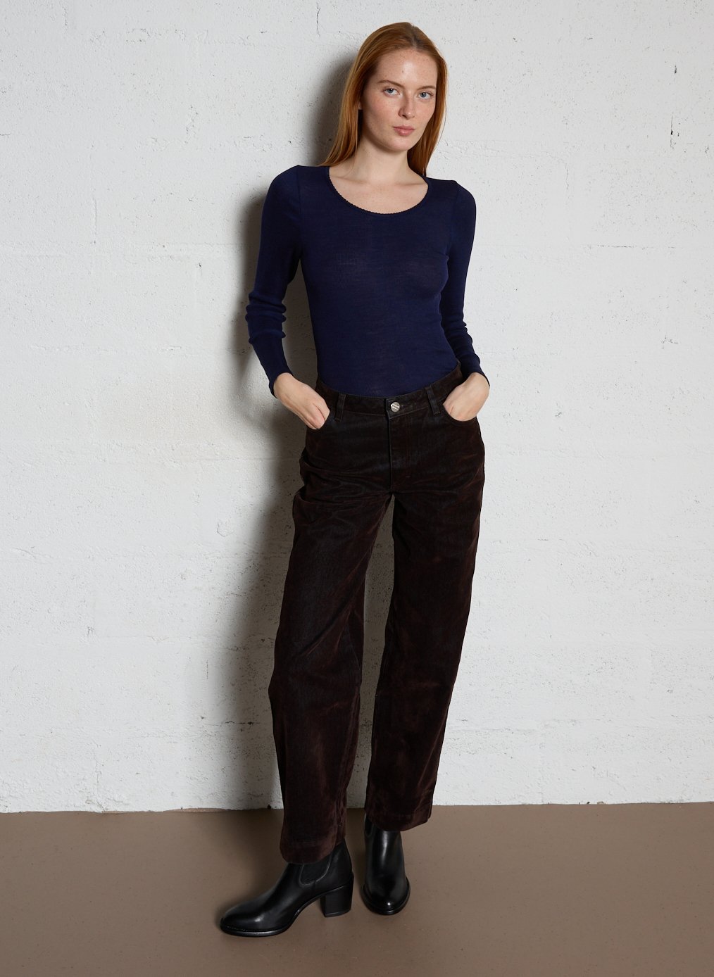 Plain long-sleeved T-shirt ARMOR LUX Blue