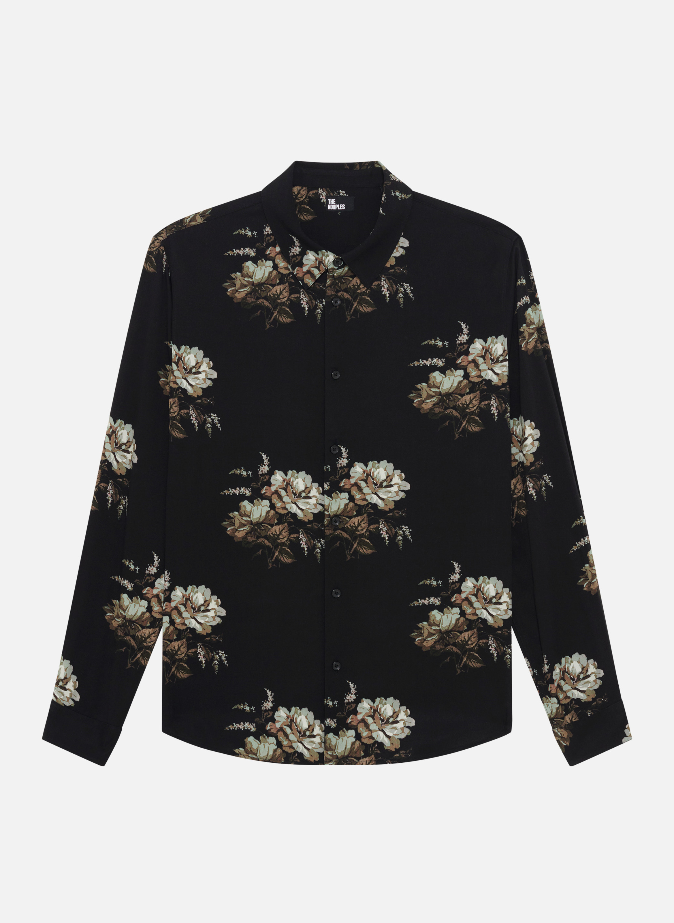 Chemise imprimé fleuri Noir