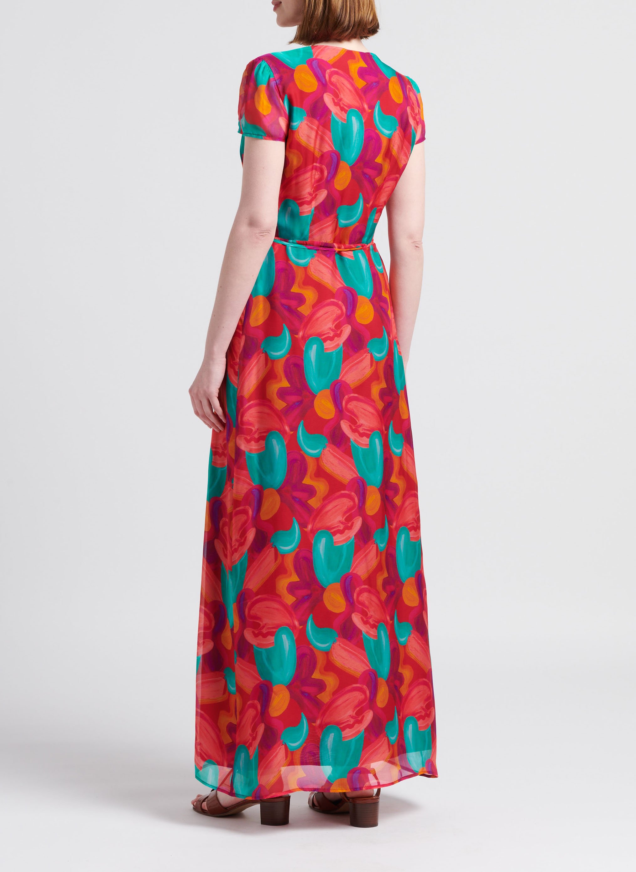 Robe longue portefeuille à imprimé SOI PARIS Multicolore