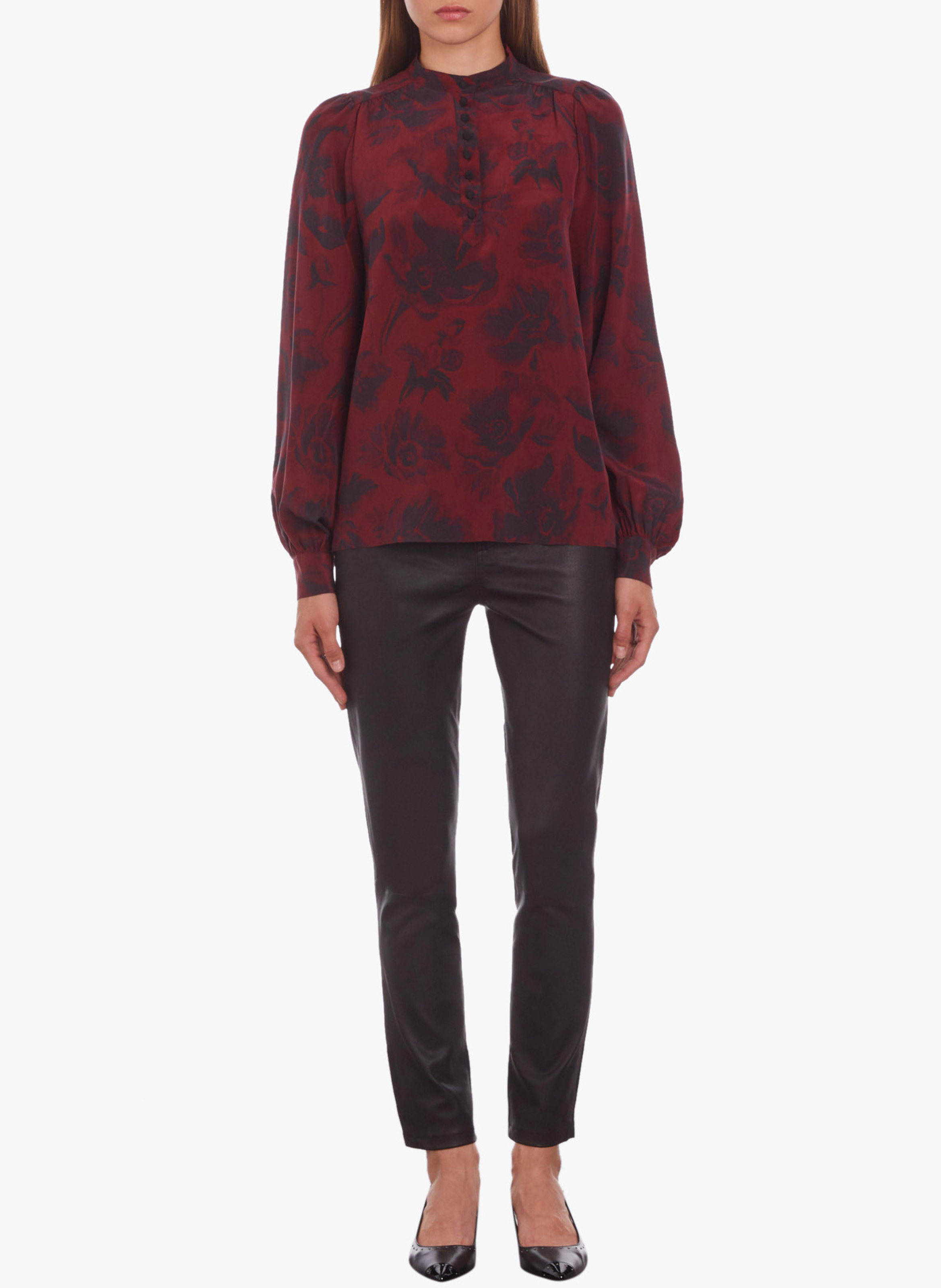 Round-neck floral pattern blouse THE KOOPLES Plums