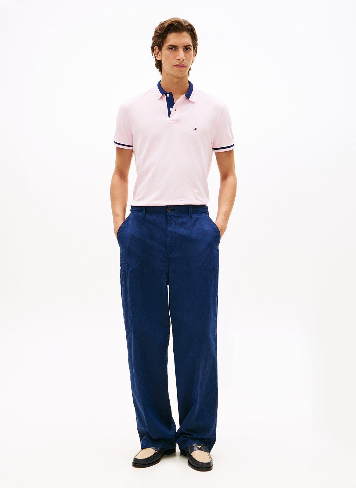 Polo droit en coton bio mélangé TOMMY HILFIGER Pink